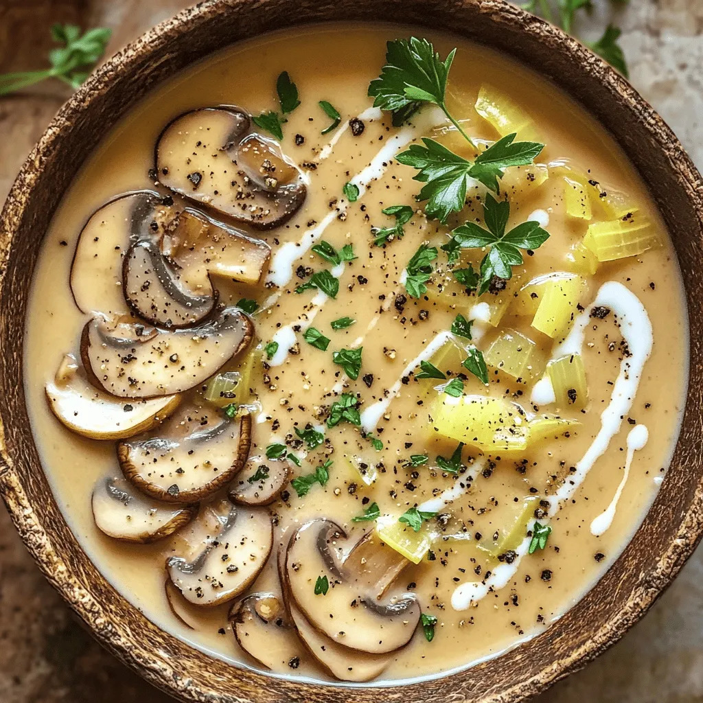 To make a great dairy-free mushroom soup, you need fresh, simple ingredients. The main star is 400g of fresh mushrooms. Button or cremini mushrooms work best. Next, grab 1 medium onion and 2 cloves of garlic. These add a strong flavor base.