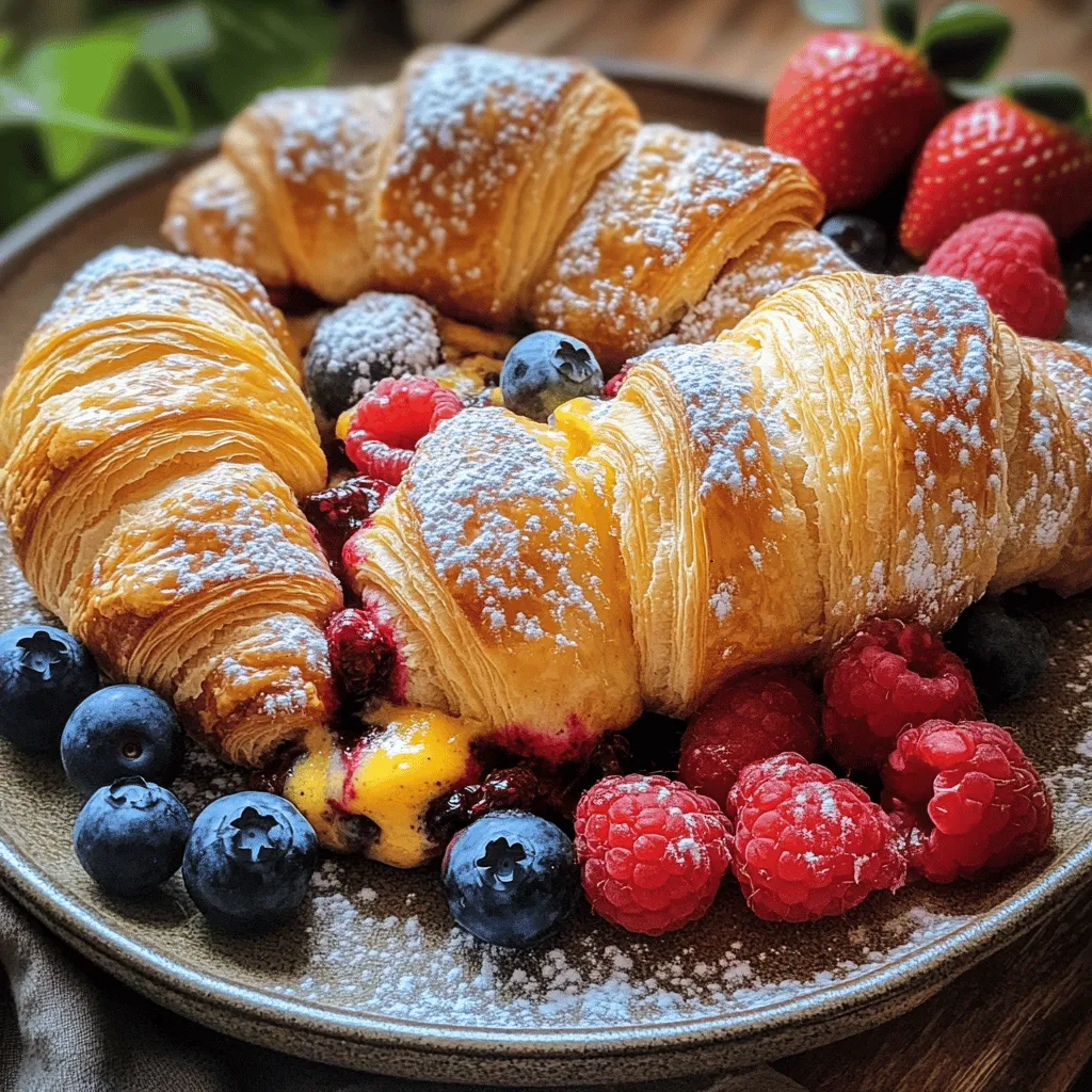 To make a tasty Berry Croissant Bake, gather these simple ingredients: - 4 large croissants, torn into pieces - 1 cup mixed berries (strawberries, blueberries, raspberries) - 2 cups whole milk - 4 large eggs - 1/2 cup granulated sugar - 1 teaspoon vanilla extract - 1 teaspoon cinnamon - Pinch of salt - Powdered sugar for dusting (optional)