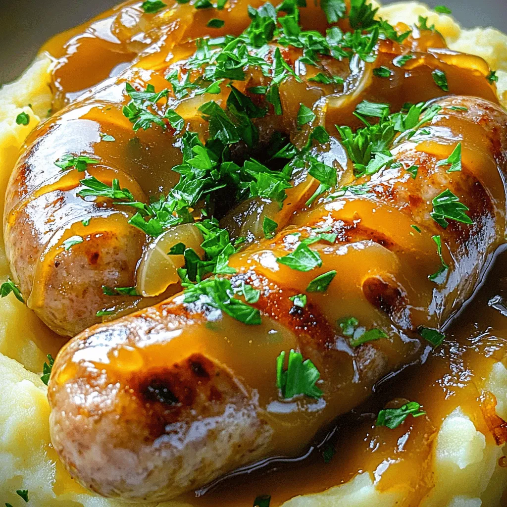 To make Easy Americanized Bangers and Mash, gather these ingredients: