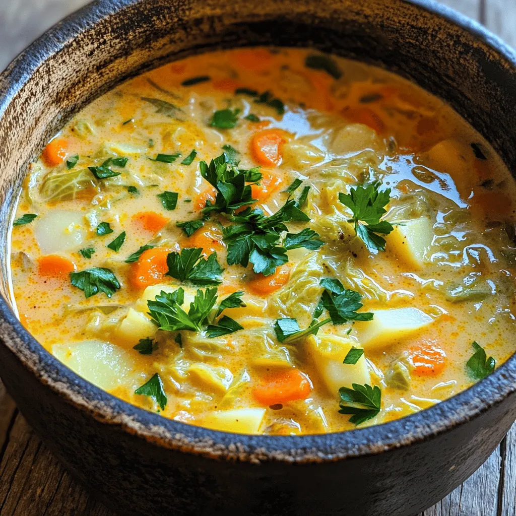Creating One-Pot Creamy Cabbage Soup requires fresh, simple ingredients. Each one plays a key role in flavor and texture. Here’s what you need:
