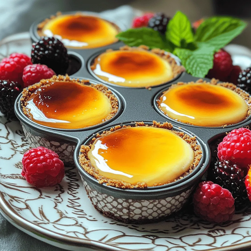 - 1 cup graham cracker crumbs - 1/4 cup unsalted butter, melted - 2 (8 oz) packages cream cheese, softened - 1/2 cup granulated sugar - 1 teaspoon vanilla extract - 2 large eggs - 1/2 cup heavy cream - 1/4 cup brown sugar for the brûlée topping