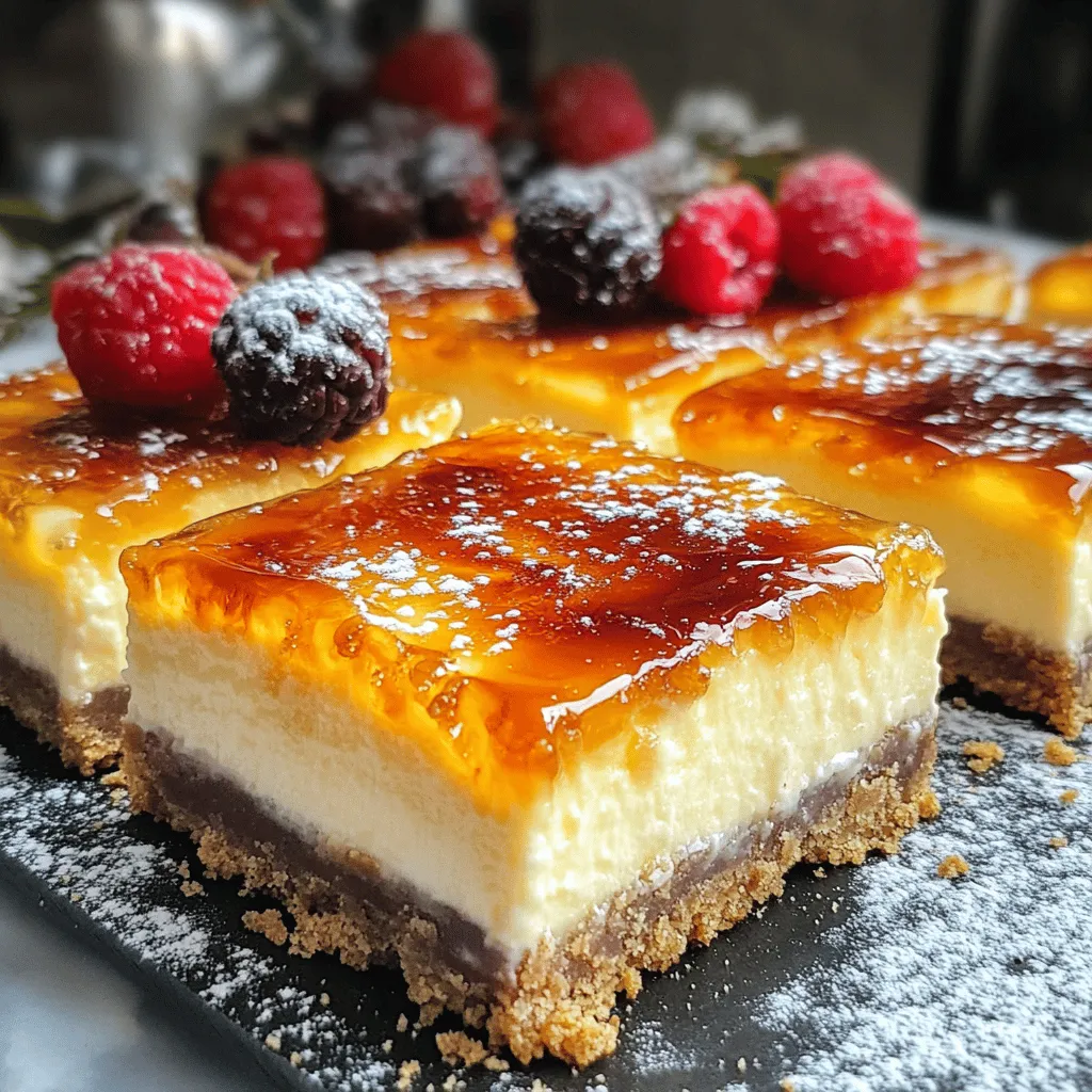 To make Crème Brûlée Cheesecake Bars, you need some key ingredients. Here’s what you will need: