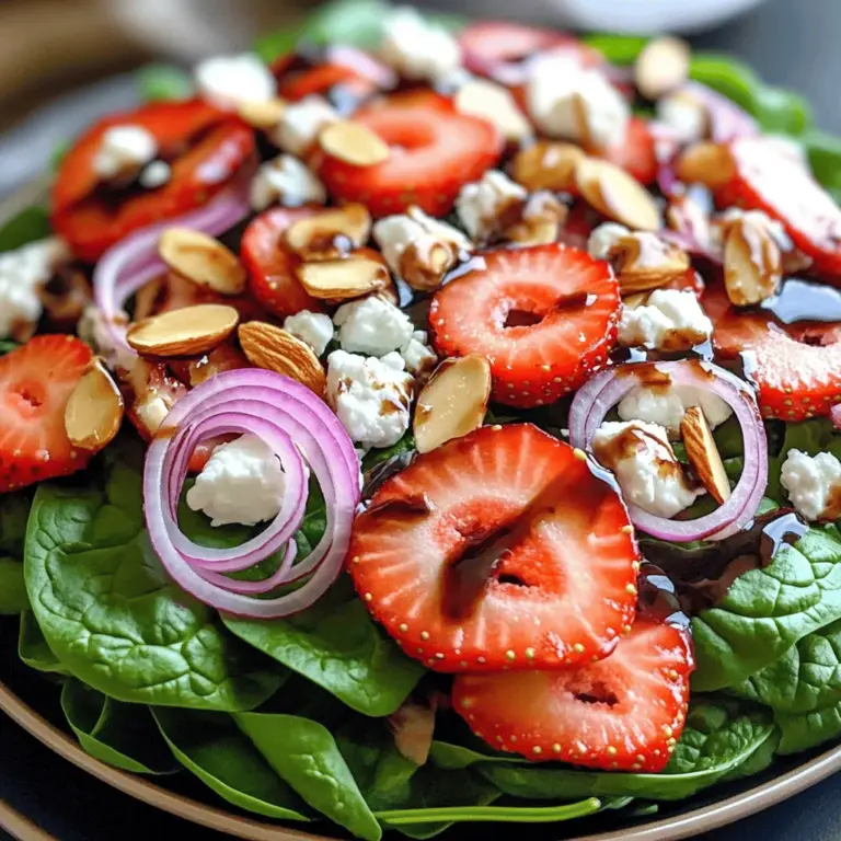 To make a great strawberry spinach salad, you'll need the following ingredients: