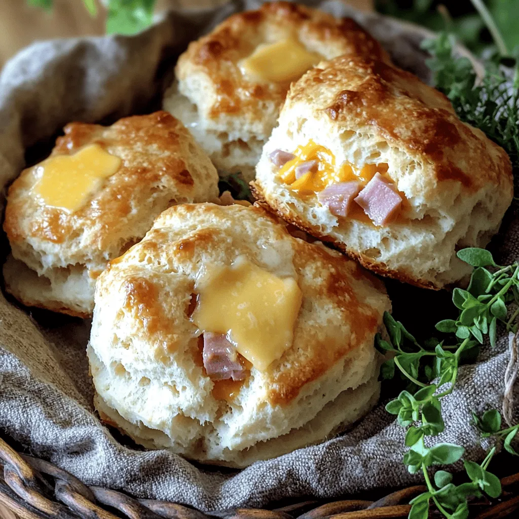To make ham and cheese biscuits, you need some simple ingredients. Here is what you will need: