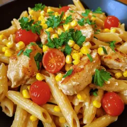 To make Cowboy Butter Chicken Pasta, gather these items: - 2 boneless, skinless chicken breasts - 8 oz penne pasta - 4 tablespoons butter - 3 cloves garlic, minced - 1 tablespoon smoked paprika - 1 teaspoon cayenne pepper (adjust to taste) - 1 teaspoon onion powder - 1 teaspoon dried oregano - 1 cup chicken broth - 1 cup heavy cream - 1 cup cherry tomatoes, halved - 1 cup corn kernels (fresh or frozen) - Salt and pepper to taste - Fresh parsley or cilantro, chopped, for garnish Having some basic items in your kitchen can make cooking easier and more flavorful. Here are a few staples I always keep: - Olive oil: Great for cooking and drizzling. - Dried herbs: Like basil, thyme, and rosemary add depth. - Chicken broth: Perfect for soups and sauces. - Parmesan cheese: A nice topping to add richness. - Pasta: Always have a few types on hand for variety. Sometimes, you may not have all the ingredients. Here are some swaps you can try: - Chicken: Use tofu or chickpeas for a vegetarian option. - Pasta: Swap penne for fusilli or gluten-free pasta. - Heavy cream: Substitute with coconut milk for a dairy-free option. - Cherry tomatoes: Use canned diced tomatoes if fresh ones aren't available. - Corn: Frozen corn works just as well as fresh. To cook the pasta right, start with a large pot. Fill it with water and add a good amount of salt. This helps flavor the pasta. Bring the water to a rolling boil. Add the penne pasta and stir it well. Cook until it's al dente, which means it should be firm but not hard. Check the package for time, usually around 10-12 minutes. Once done, drain it and set it aside. For the chicken, you want to season it well. Sprinkle salt and pepper on both sides. Add a little smoked paprika for extra flavor. Heat a large skillet over medium-high heat and melt two tablespoons of butter. When the butter bubbles, add the chicken breasts. Cook them for about 5-7 minutes on each side. They should be golden brown and cooked through. Use a meat thermometer to check that it reaches 165°F. After cooking, let the chicken rest for a few minutes before slicing it into strips. Now, let’s make the Cowboy Butter Sauce. In the same skillet, add the remaining two tablespoons of butter. Let it melt over medium heat. Once melted, toss in the minced garlic, smoked paprika, cayenne pepper, onion powder, and oregano. Sauté these for about one minute until you can smell the spices. Then, pour in the chicken broth, scraping up any brown bits from the pan. This adds flavor. Bring the mixture to a simmer, then lower the heat. Stir in the heavy cream, halved cherry tomatoes, and corn. Cook for another 3-5 minutes until the sauce thickens up a bit. The sauce should be creamy but not too thick. If you want to see how all these steps come together, check out the Full Recipe! To boost the taste of your Cowboy Butter Chicken Pasta, try adding herbs and spices. Fresh basil or thyme can bring a nice touch. You can also add a squeeze of lemon for acidity. If you like heat, consider more cayenne pepper or even some red pepper flakes for an extra kick. A dash of Worcestershire sauce can add depth to the sauce. Always make sure your chicken reaches an internal temperature of 165°F. Use a meat thermometer for best results. Check the thickest part of the chicken. If the juices run clear, the chicken is done. Overcooking can make the chicken dry, so be careful. Garnish your dish with fresh parsley or cilantro for a pop of color. You can also sprinkle some grated Parmesan cheese on top for added creaminess. Serve it with a side salad for crunch and freshness. Garlic bread pairs well, too. Enjoy your meal with a glass of white wine for a special touch. For the full recipe, check the [Full Recipe]. {{image_2}} If you want a meat-free dish, you can switch the chicken for plant-based proteins. Tofu or tempeh works well. Just marinate them in the same spices for flavor. You can also use chickpeas for a hearty option. They add protein and texture to the dish. Another idea is to use seitan, which mimics the texture of chicken. You can change up the pasta to fit your needs. If you need gluten-free options, use gluten-free penne or spaghetti. There are many brands available that taste great. Whole wheat pasta is another option. It adds more fiber and a nutty flavor. Just keep an eye on cooking times, as they may vary. To give this dish a twist, add more veggies. Spinach or bell peppers can add color and crunch. You can also toss in mushrooms for an earthy taste. For spices, consider adding cumin or coriander for a unique flavor. A splash of lemon juice can brighten up the dish, too. Each change can make your Cowboy Butter Chicken Pasta even more special. For the full recipe, refer to the earlier section. To keep cowboy butter chicken pasta fresh, first let it cool. Place it in an airtight container. Store it in the fridge for up to three days. This method keeps the flavors and texture intact. If you want to store it longer, consider freezing. To freeze cowboy butter chicken pasta, let it cool completely. Use a freezer-safe container or bag. Make sure to remove as much air as possible. Label the container with the date. This dish can last up to three months in the freezer. When you’re ready to eat, simply thaw it overnight in the fridge. When reheating, aim for a gentle method. You can use a skillet over low heat. Add a splash of chicken broth or cream to keep it moist. Stir often to ensure even heating. You can also use a microwave. Heat in short intervals, stirring in between. This helps retain the creamy texture and vibrant flavors. Yes, you can make parts of this dish ahead. Cook the penne pasta and store it in the fridge. You can also cook the chicken and prepare the sauce. Just wait to combine everything until you are ready to serve. This way, you keep the pasta and chicken fresh. Absolutely! Here are a few tips to lower the calories: - Use skinless chicken thighs instead of breasts. They are tender and flavorful. - Swap heavy cream for half-and-half or a low-fat version. This still adds creaminess. - Cut the butter in half. You can use a little olive oil too. - Add more veggies like spinach or zucchini to bulk up the dish without adding many calories. Great sides can enhance your meal. Here are my favorites: - A fresh green salad with a light vinaigrette. It adds crunch and helps balance the meal. - Garlic bread is always a hit. It soaks up any extra sauce. - Steamed or roasted vegetables like broccoli or asparagus add color and nutrition. For the full recipe, check out the Cowboy Butter Chicken Pasta. This blog post covered key steps for making Cowboy Butter Chicken Pasta. We discussed ingredients, cooking methods, and tips to enhance flavor. You learned about substitutes to fit your diet and safe cooking practices. I shared storage tips so your leftovers last longer. In the end, enjoy cooking and experimenting with this dish. Your meals can be fun and flavorful, tailored just for you.