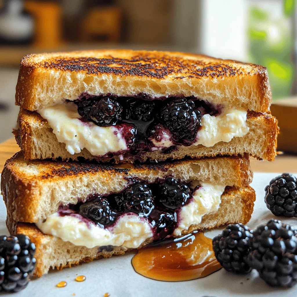 - 4 slices of artisanal sourdough bread - 4 ounces goat cheese, softened - 1 cup fresh blackberries