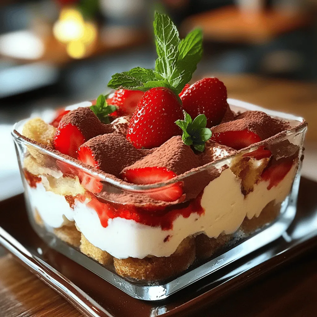 To make this tasty strawberry tiramisu, you'll need a few key items. Here is the detailed list of ingredients: