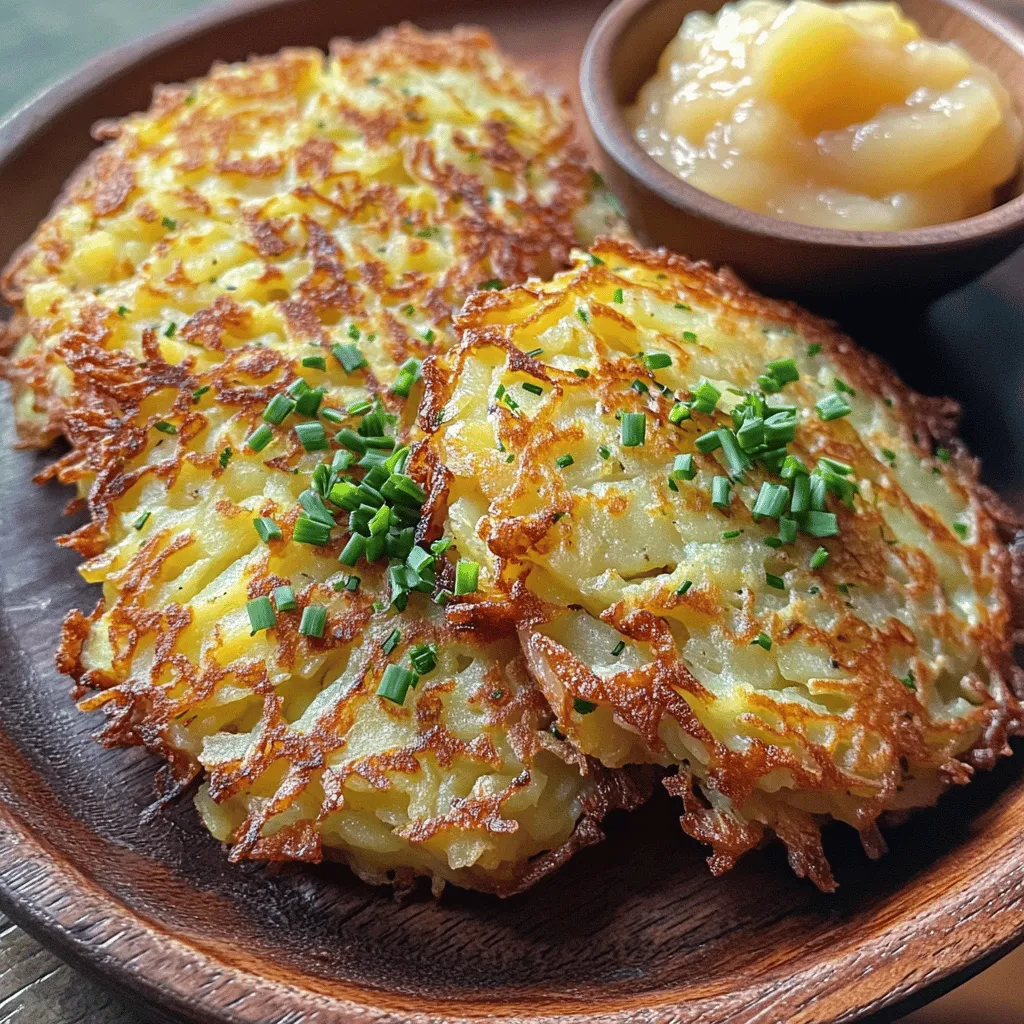 To make these delicious potato pancakes, you need just a few key ingredients: - 4 medium russet potatoes, grated - 1 small yellow onion, grated - 2 large eggs - 1/4 cup all-purpose flour - 1/4 cup cornstarch - 1 teaspoon baking powder - 1 teaspoon garlic powder - 1 teaspoon smoked paprika - 1 teaspoon fresh thyme, chopped (or 1/2 teaspoon dried) - Salt and pepper to taste - Vegetable oil for frying