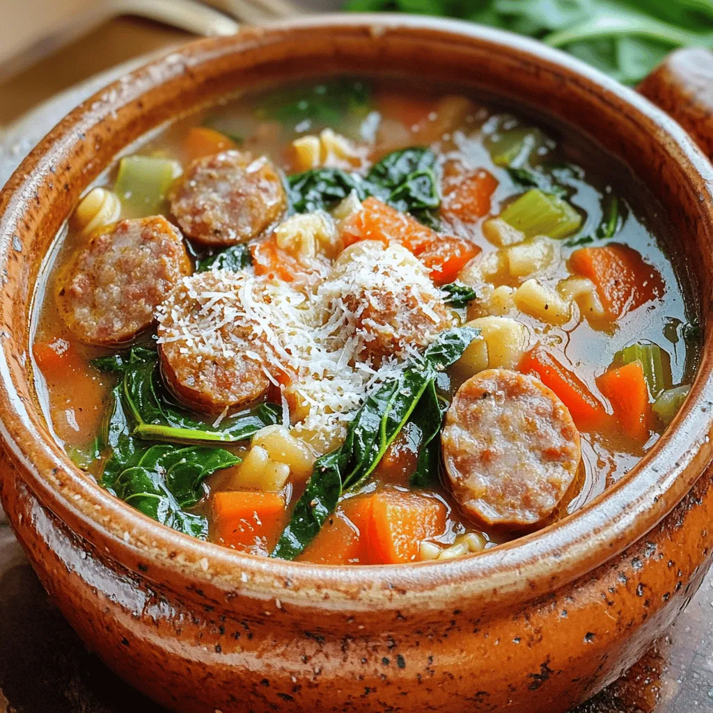 When making sausage soup, choosing the right sausage is key. The best sausage for soup adds flavor and depth. I often use Italian sausage, as it brings a nice spice. You can choose mild or spicy based on your taste. Other great options include chorizo or kielbasa. These sausages add a unique twist to your soup.