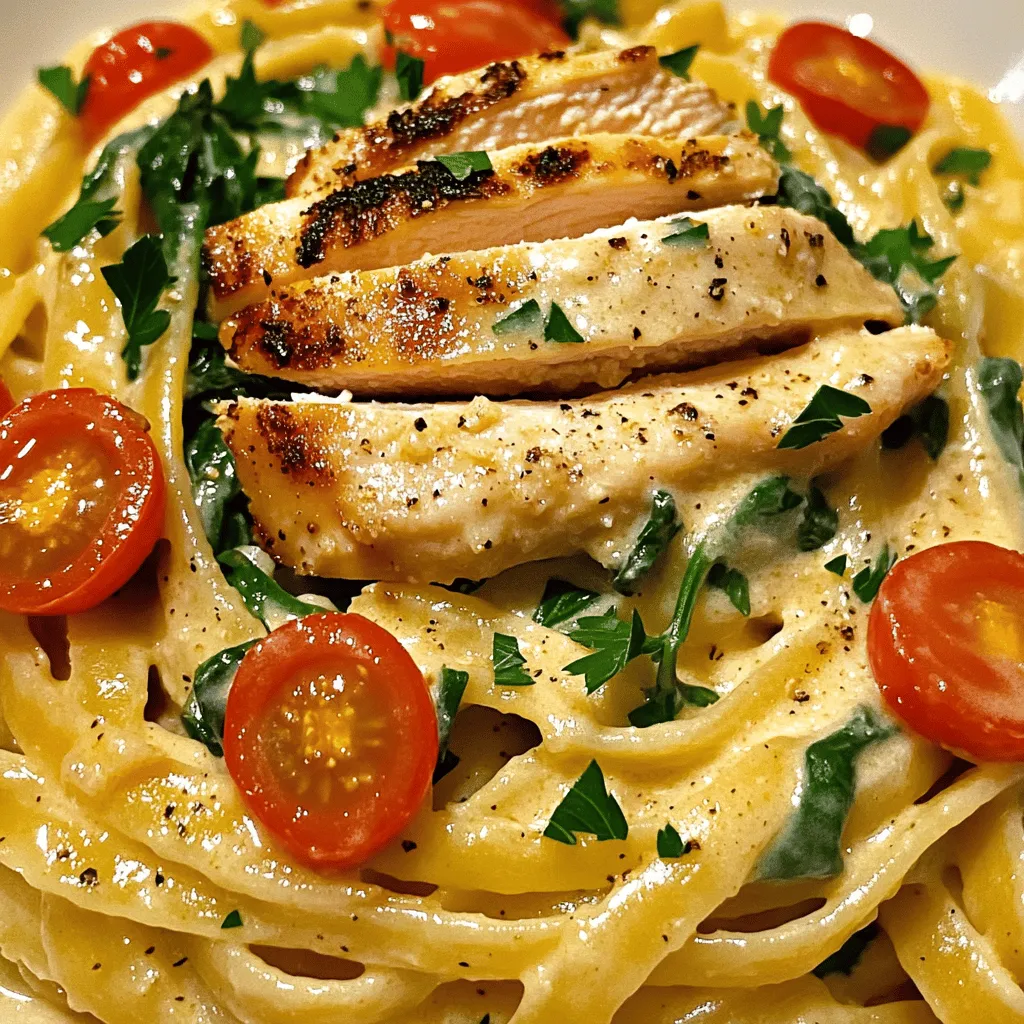 Cooking this Creamy Garlic Chicken and Parmesan Pasta Delight starts with gathering fresh ingredients. Here’s what you need: