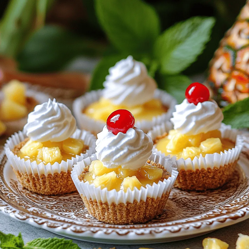 To make mini pineapple upside-down cheesecakes, you need a few key ingredients. Here’s the list: