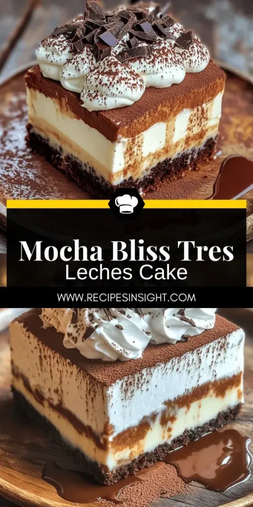 Indulge in the rich flavors of a Decadent Mocha Tres Leches Cake that's easy to make and impossible to resist! This delightful dessert blends coffee and chocolate for a scrumptious twist on the classic. With simple ingredients and straightforward steps, anyone can create this showstopper. Perfect for celebrations or a sweet treat anytime. Click through for the full recipe and start baking your new favorite cake today!
