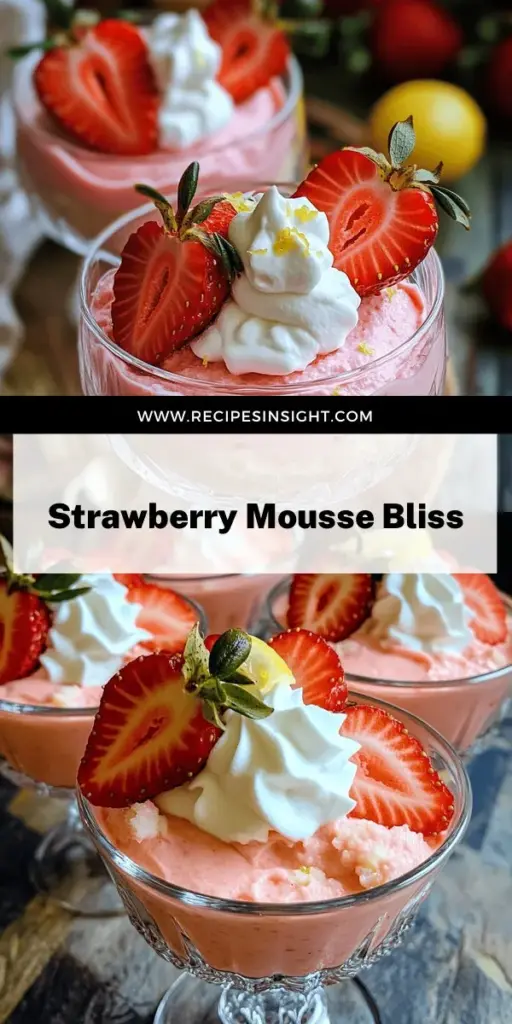 Indulge in a heavenly Strawberry Mousse Delight that's simple yet scrumptious! This fluffy dessert combines fresh strawberries with creamy whipped goodness, making it perfect for any occasion. Whether you prefer classic or want to try vegan or low-sugar options, this guide has it all. Follow the easy step-by-step instructions and impress your friends and family. Click through to explore the full recipe and start your delicious journey today!