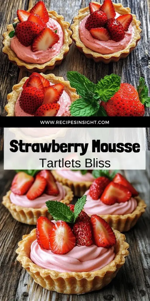 Satisfy your sweet tooth with these Delicious Strawberry Mousse Tartlets that are not only easy to make but also breathtaking to serve! Featuring a buttery crust and fluffy strawberry mousse, these tartlets are perfect for any occasion. Follow my simple step-by-step guide to create a dessert that will wow your friends and family with minimal effort. Click through to explore the full recipe and elevate your dessert game today!