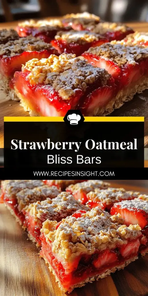 Indulge in these Strawberry Oatmeal Bars that are both delicious and easy to make! Perfect for snacks on the go or cozy afternoons, this recipe features wholesome ingredients and is customizable to suit your taste. With simple steps, you can create a nutritious treat that's packed with flavor and love. Click through to explore the full recipe and elevate your snack game today!