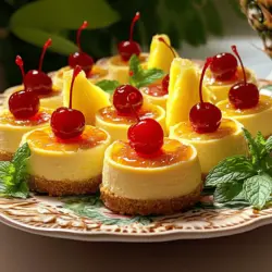 To make these Mini Pineapple Upside-Down Cheesecakes, gather these simple ingredients: