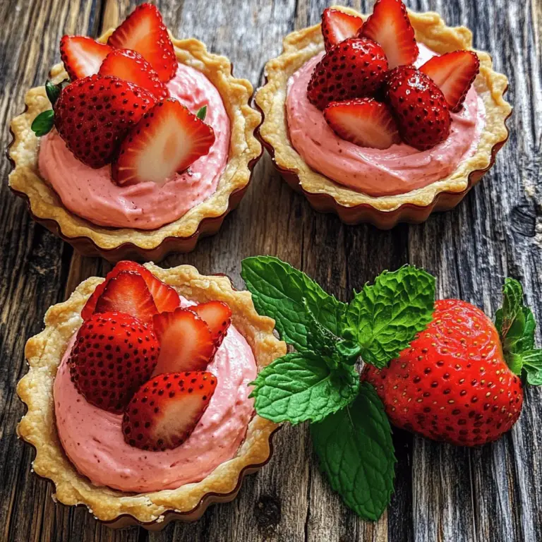 To make delicious Strawberry Mousse Tartlets, you need these simple ingredients: