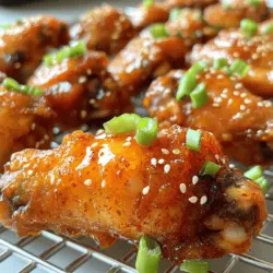 - 2 pounds chicken wings - 1 cup honey - 1/2 cup sriracha sauce - 2 tablespoons soy sauce - 1 tablespoon apple cider vinegar - 4 cloves garlic, minced - 1 teaspoon ginger, grated - Salt and pepper to taste - Green onion and sesame seeds for garnish To make sweet and spicy chicken wings, gather all the ingredients first. You'll need fresh chicken wings, which are the main star of this dish. Honey gives the wings their sweetness. Sriracha adds a kick of heat. Soy sauce brings depth and umami. Apple cider vinegar balances the flavor with a little tang. Minced garlic and grated ginger add aromatic notes that round out the taste. When selecting your ingredients, always choose high-quality items. Fresh wings will yield the best results. Look for local honey for a natural sweetness. If sriracha is too hot for you, consider using a milder sauce. Adjust the amount of honey and sriracha to fit your taste. You can be creative! I recommend garnishing your wings with sliced green onions and sesame seeds. This not only adds flavor but also makes the dish look appealing. For the full recipe, check out the complete cooking steps to achieve those perfect wings. First, preheat your oven to 400°F (200°C). This gets it hot for crispy wings. Next, prepare a baking sheet. Line it with aluminum foil. Place a wire rack on top. This helps air flow and cooks the wings evenly. Rinse the chicken wings under cold water. Dry them well with paper towels. This step is key for crispiness. In a bowl, whisk together the following ingredients: - 1 cup honey - 1/2 cup sriracha sauce - 2 tablespoons soy sauce - 1 tablespoon apple cider vinegar - 4 cloves garlic, minced - 1 teaspoon ginger, grated Mix these until smooth. The sauce should be sweet and spicy. It will coat the wings perfectly. Season the wings with salt and pepper to taste. This adds flavor. Pour the sauce over the wings. Toss them well to coat every wing. This ensures your wings soak up all that delicious sauce. Arrange the wings in a single layer on your wire rack. Bake them in the preheated oven for about 40 to 45 minutes. Flip the wings halfway through. This helps them brown and get crispy on both sides. In the last five minutes, brush the wings with the reserved sauce. This adds an extra layer of flavor. Once done, let them rest for a few minutes before serving. Garnish with sliced green onions and sesame seeds for a nice touch. For the complete recipe, check out [Full Recipe]. To make your wings just right, adjust the sweetness and spiciness to fit your taste. If you love heat, add more sriracha. For a sweeter touch, increase the honey. Marinating your wings helps boost flavor. Aim for at least 30 minutes in the fridge for the best result. You can even marinate overnight for deeper taste. You can cook wings by baking or frying. Baking is healthier and easier, but frying gives a crunchier texture. To avoid soggy wings, make sure to use a wire rack when baking. This allows hot air to circulate around the wings. Always flip them halfway through cooking for an even crisp. Wings taste great with dips like ranch or blue cheese. You can also serve them with fresh veggies, like celery or carrots, for a nice crunch. For drinks, cold beers or sweet iced tea pair well. They both balance the heat and sweetness of the wings. Enjoy your meal with friends and family for a fun gathering! {{image_2}} You can change up the sauce for your wings. Try different flavors to keep it fun. Instead of honey and sriracha, use BBQ sauce or a spicy garlic mix. For a tangy twist, add some lime juice or a splash of orange juice. You can also play with spices. Add smoked paprika or chili powder to the sauce for a deeper flavor. Fresh herbs like cilantro or parsley can brighten your dish. The key is to mix and match until you find your favorite flavor. Grilling wings gives them a smoky taste. Just marinate them as you would for baking. Preheat your grill and cook them on medium heat. Turn them often for even cooking. You can also use a slow cooker. This method makes the wings super tender. Add the wings and sauce to the slow cooker and cook on low for about 4 hours. You can finish them on the grill to get that crispy skin. Both methods are great for different flavors and fun experiences. To store leftover wings, let them cool down first. Place the wings in an airtight container. This keeps them fresh. Make sure to eat them within three days. You can also wrap them tightly in plastic wrap. This works well too. For the best taste, use glass or plastic containers. These containers seal well, and you can see the wings inside. You can also use a resealable bag. Just squeeze out the air before sealing. Freezing your wings helps for future meals. First, let the wings cool completely. Then, place them in a freezer-safe bag. Remove as much air as you can. You can also use a container, but make sure it's airtight. Label the bag with the date. Wings can last up to three months in the freezer. To thaw, place the wings in the fridge overnight. This keeps them safe. If you need them fast, you can use the microwave. Just be careful not to cook them. When reheating, the oven is best. Preheat it to 350°F (175°C). Place the wings on a baking sheet and heat for about 15 minutes. This way, they stay crispy and tasty. For more details, check the Full Recipe for Sweet and Spicy Chicken Wings. Bake chicken wings at 400°F for 40 to 45 minutes. This time gives you crispy wings. Make sure to flip them halfway through for even cooking. Look for golden brown color to know they are done. Yes, you can make these wings in advance. Cook the wings and let them cool. Store them in an airtight container in the fridge for up to three days. When ready to eat, reheat them in the oven. This keeps them crispy. If you want a milder flavor, try using BBQ sauce or sweet chili sauce. You can also mix ketchup with a bit of hot sauce to create a simple substitute. This way, you still get a tasty wing without too much heat. To add more heat, increase the sriracha in the sauce. You can also add cayenne pepper or crushed red pepper flakes. Another option is to marinate the wings with jalapeño or habanero sauce. Adjust the spice level to your taste. In this guide, I broke down the steps for making delicious chicken wings. We covered key ingredients, from chicken to sauces, and detailed every step of the cooking process. I shared tips for crispiness and storage methods to keep your wings tasty. You can adjust flavors or try new sauces for fun twists. Don't hesitate to explore your options. With these easy steps, your wings will impress at any gathering. Enjoy your cooking, and remember, the best wings start with great ingredients and a little creativity!