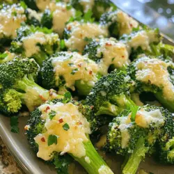 To make Garlic Parmesan Roasted Broccoli, you need: - 2 large heads of broccoli, cut into florets - 4 cloves of garlic, minced - 1/4 cup grated Parmesan cheese - 3 tablespoons olive oil - 1 teaspoon lemon zest - 1/2 teaspoon red pepper flakes (optional) - Salt and pepper to taste - Fresh parsley, chopped (for garnish) You can add the following for extra flavor: - A squeeze of fresh lemon juice - A pinch of smoked paprika - A handful of toasted nuts, like almonds If you don't have some ingredients, here are good swaps: - Use any hard cheese instead of Parmesan. - Swap olive oil for melted butter for a richer taste. - Replace fresh garlic with garlic powder, but use less. Follow the Full Recipe for detailed steps to create this delightful dish. Enjoy making it! To start, you need fresh broccoli. Cut two large heads into florets. This size helps them cook evenly. Next, mince four cloves of garlic. Garlic adds a strong flavor that works well with broccoli. In a big bowl, mix the broccoli, garlic, three tablespoons of olive oil, and one teaspoon of lemon zest. If you like a kick, add half a teaspoon of red pepper flakes. Season with salt and pepper to taste. Toss everything until the broccoli is coated. Preheat your oven to 425°F (220°C). Line a baking sheet with parchment paper for easy cleanup. Spread the broccoli mixture on the sheet in a single layer. Make sure the florets aren't too crowded. Roast the broccoli for 15 minutes. This brings out a nice flavor. After 15 minutes, take it out and sprinkle 1/4 cup of grated Parmesan cheese on top. Put it back in the oven for another 5 to 7 minutes. Look for the cheese to be golden brown and melted. The broccoli should be tender-crisp when done. For the best texture, ensure the broccoli is dry before mixing with oil. Moisture can make it steam instead of roast. Use a hot oven. A high temperature gives a nice crisp outside. Avoid overcrowding the baking sheet. If the florets touch, they will steam instead of roast. Lastly, don’t skip the Parmesan cheese; it adds a delicious crunch. For more detail, check out the Full Recipe. To make the best garlic Parmesan roasted broccoli, start with fresh broccoli. Cut it into even florets. This helps them cook at the same rate. Preheat your oven to 425°F (220°C). A hot oven gives you that nice, crispy texture. Spread the broccoli in a single layer on your baking sheet. Overcrowding leads to steaming, not roasting. One mistake is not drying the broccoli after washing. Moisture makes the florets soggy. Another error is using too little oil. A good amount helps the garlic and cheese stick, giving flavor. Don’t skip the lemon zest; it brightens the dish. Lastly, keep an eye on the time. Overcooking can ruin that crispy finish. Seasoning is key to boosting flavor. Add salt and pepper to taste. Try using red pepper flakes for a little kick. You can also play with herbs like thyme or oregano. For a unique twist, add a splash of balsamic vinegar before serving. This gives a nice balance to the richness of the cheese. If you want more depth, consider using different cheeses. Cheddar or feta can add interesting flavors. You can find the full recipe in the earlier section. {{image_2}} You can swap out Parmesan cheese for other types. Try using Pecorino Romano for a sharper taste. Feta cheese adds a creamy touch. Cheddar brings a nice, rich flavor. Just remember to adjust the amount based on how strong you want the taste. Mixing in other veggies can make this dish even better. Carrots, bell peppers, or cauliflower work great. Just cut them to match the size of the broccoli. It adds color and taste, making your plate pop. Roast them together for even cooking. To make this dish vegan, skip the cheese or use a dairy-free option. Nutritional yeast gives a cheesy flavor without dairy. You can also add a squeeze of lemon juice for brightness. This keeps the dish tasty while being plant-based. You can find the full recipe above to guide you through the cooking process. To keep your Garlic Parmesan roasted broccoli fresh, store it in an airtight container. Place it in the fridge within two hours after cooking. This helps prevent bacteria. Your leftover broccoli should stay good for about 3 to 5 days. If you want to enjoy it later, make sure to cover it well. Yes, you can freeze this dish! To freeze, let the broccoli cool completely. Then, place it in a freezer-safe bag or container. Remove as much air as possible to avoid freezer burn. You can freeze it for up to three months. When ready to enjoy, thaw it overnight in the fridge. Reheating Garlic Parmesan roasted broccoli is easy. You can use the oven or microwave. For the oven, heat it to 350°F (175°C). Spread the broccoli on a baking sheet and warm for about 10 minutes. In the microwave, place it in a bowl with a lid. Heat in 30-second bursts until hot. This keeps your broccoli tasting fresh and delicious. For the full recipe, visit the link provided. Yes, you can use frozen broccoli. However, fresh broccoli gives the best taste and texture. If you do use frozen, thaw it first. Pat it dry to remove excess moisture. This helps the broccoli roast better. Keep in mind that cooking time may change. Garlic Parmesan Roasted Broccoli pairs well with many dishes. Here are some ideas: - Grilled chicken or fish - Pasta with olive oil or cream sauce - Quinoa or rice dishes - A fresh salad with lemon vinaigrette These options make for a balanced meal. Broccoli is done when it's tender-crisp and bright green. Look for small brown spots on the cheese, which means it's melted and golden. You can test the broccoli with a fork. If it goes in easily, it’s ready to eat. Enjoy your delicious Garlic Parmesan Roasted Broccoli! For the complete recipe, check the Full Recipe section. In this blog post, we explored garlic parmesan roasted broccoli. We covered essential ingredients, steps for cooking, and tips to perfect your dish. You learned about variations, storage options, and answered common questions. By using these instructions and tips, you can enjoy tasty broccoli at home. Remember, experimenting with flavors keeps cooking fun. Happy roasting!