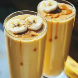 - 2 ripe bananas - 2 tablespoons natural peanut butter - 1 cup unsweetened almond milk - 1 tablespoon honey or maple syrup (optional) - 1/2 teaspoon vanilla extract - 1/4 teaspoon ground cinnamon - 1/2 cup rolled oats - Ice cubes (optional) To make a great peanut butter banana smoothie, you need fresh, simple ingredients. Ripe bananas are key. They add natural sweetness and creaminess. The peanut butter gives it that rich, nutty flavor. I prefer natural peanut butter for its pure taste and health benefits. Almond milk is my go-to for this recipe. It has a mild flavor and works well with bananas. You can also use regular milk or any plant-based milk you like. If you want to add some sweetness, honey or maple syrup is perfect. Remember, this is optional since the bananas are sweet enough. Vanilla extract brings a nice depth to the smoothie. A pinch of ground cinnamon adds warmth and flavor. The rolled oats not only thicken the smoothie but also add fiber, making it more filling. Lastly, ice cubes are great if you want a chilled, refreshing drink. This simple list of ingredients makes it easy to whip up a delicious smoothie. You can find the full recipe above for step-by-step guidance. 1. Start by peeling the ripe bananas. Place them in the blender. 2. Next, add the natural peanut butter and the unsweetened almond milk. If you like it sweeter, add honey. 3. Pour in the vanilla extract and sprinkle in the ground cinnamon. 1. Now, toss in the rolled oats. If you want a colder smoothie, add ice cubes too. 2. Blend everything on high until it’s smooth and creamy. This takes about 30 to 60 seconds. 3. Taste your smoothie. If you want it sweeter, add more honey or maple syrup. 1. Once blended, pour the smoothie into tall glasses. 2. For a nice touch, top it with a sprinkle of cinnamon or a few banana slices. You can even drizzle extra peanut butter on top for a pretty finish. This Peanut Butter Banana Bliss Smoothie is not just simple; it's also packed with flavor! Enjoy every sip. For the complete recipe, check out the Full Recipe. For a great peanut butter banana smoothie, use a high-powered blender. This type of blender makes your smoothie smooth and creamy. If your blender is not strong, you may end up with lumps. To ensure all ingredients blend well, scrape down the sides of the blender. This step helps mix everything evenly. The ripeness of your bananas matters. Ripe bananas are sweeter and creamier. They give your smoothie a rich taste. Green bananas can be starchy and less flavorful. Choose natural peanut butter for the best flavor. It has fewer additives and more pure peanut taste. Processed peanut butter can be sweet and thick, which may change the smoothie’s texture. If you want a sweeter smoothie, add more honey or maple syrup. This is especially helpful if your bananas are not very ripe. You can also use ripe bananas for natural sweetness. They often provide just the right amount of sugar without needing extra sweeteners. {{image_2}} If you need a nut-free option, try sunflower seed butter. This spread has a similar texture and taste to peanut butter. It is safe for those with nut allergies. Simply swap the peanut butter with two tablespoons of sunflower seed butter in your recipe. You will still enjoy a creamy and tasty smoothie! For a dairy-free smoothie, choose plant-based milk. Almond milk or oat milk works great in this recipe. Both give a nice flavor without dairy. You can also add a tablespoon of dairy-free yogurt. This extra ingredient makes the smoothie creamy and thick. It’s a perfect way to enhance the texture. Want to change up the flavor? Consider adding cocoa powder for a chocolate twist. Just one tablespoon will do the trick. This adds richness and makes the smoothie feel extra special. You can also mix in protein powder. This is a great way to boost the nutrition. It’s perfect for a post-workout snack or a meal replacement. Try these variations to make your Peanut Butter Banana Smoothie even more enjoyable! For the full recipe, check out the details above. Store any leftover peanut butter banana smoothie in the fridge. Use a clean, airtight container. This keeps it fresh for up to 24 hours. If you notice separation, give it a quick stir before drinking. You can also use mason jars or glass containers. They are great for keeping flavors intact. If you want to save your smoothie for later, freezing is a smart option. Pour the leftover smoothie into ice cube trays. Once frozen, transfer the cubes to a freezer bag. This way, you can use them in future smoothies or thaw them for a quick drink. To thaw, simply leave the cubes in the fridge overnight. If you’re in a hurry, place them in a bowl of warm water for a few minutes. Blend the thawed smoothie again for a creamy texture. Enjoy your delicious peanut butter banana smoothie later! Yes, you can make this smoothie ahead of time. To keep it fresh, blend the smoothie and store it in an airtight container. This way, it will stay good for about one day in the fridge. When you're ready to drink it, just stir or shake it well. If it separates, that's normal. You might also want to add a few ice cubes before serving for a chill. To make this smoothie vegan, simply use plant-based milk. Almond milk is a great choice, but you can also use oat, soy, or coconut milk. For sweetness, swap honey with maple syrup or agave nectar. Both options keep it plant-based while adding a nice touch of flavor. If you don't have bananas, don't worry! You can use frozen mango or frozen peaches instead. These fruits add sweetness and creaminess, just like bananas. Another option is to use avocado, which gives a rich texture. Just remember that the taste will change a bit, but it will still be delicious! This smoothie blends ripe bananas, peanut butter, and oats for a tasty treat. You can easily customize it with different nut butters or milk. Storing leftovers is simple, and you can even freeze the smoothie for later. If you want to prepare ahead, just follow the tips shared. Enjoy your smoothie adventure, and don't hesitate to try new flavors! Experimentation makes it fun and healthy. Your taste buds will thank you!