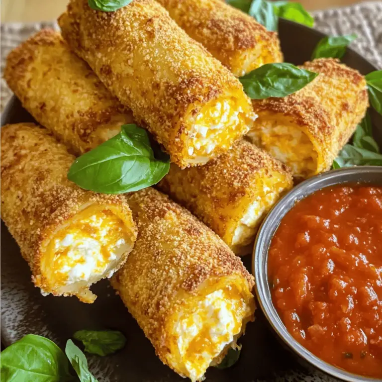 To make Air Fryer Lasagna Fritta, you will need simple and tasty ingredients. Here’s what you need: - 2 lasagna noodles, cooked and cut into strips - 1 cup ricotta cheese - 1 cup shredded mozzarella cheese - 1/2 cup grated Parmesan cheese - 1 large egg - 1 tablespoon chopped fresh basil (or 1 teaspoon dried basil) - 1 teaspoon garlic powder - 1 teaspoon salt - 1/2 teaspoon black pepper - 1 cup marinara sauce (for dipping) - Cooking spray These ingredients combine to create a crispy and flavor-packed dish. The lasagna noodles form the base. They are sturdy and hold up well when rolled. The cheese blend gives it a creamy texture. Ricotta, mozzarella, and Parmesan work together to create a rich flavor. The egg helps bind everything together. Fresh basil brings a bright taste, while garlic powder adds depth. Salt and black pepper balance the flavors perfectly. You can use store-bought marinara sauce for dipping. It adds a nice touch of tanginess. This recipe is easy to follow, making it great for all cooks. You can find the full recipe to guide you through each step. Enjoy making this delicious treat! - Mixing the cheese filling Start with a mixing bowl. Add ricotta cheese, mozzarella cheese, and Parmesan cheese. Crack in one large egg. Toss in chopped basil, garlic powder, salt, and black pepper. Mix everything well until smooth and creamy. This filling adds a rich flavor to your rolls. - Assembling lasagna fritta rolls Take your cooked lasagna noodles and cut them into strips. Lay each strip flat. Spoon a tablespoon of your cheese filling onto one end of each noodle strip. Roll them up tightly, just like a burrito. Make sure they are sealed well to hold the filling inside. - Air frying details Spray your air fryer basket lightly with cooking spray. This step helps prevent sticking. Place the lasagna fritta rolls in the basket. Make sure they are spaced apart for even cooking. Spray the tops of the rolls with cooking spray to achieve that golden crispness. - Optimal temperature for frying Set your air fryer to 375°F (190°C). This temperature ensures the fritta cooks evenly and crisps up nicely. The air fryer should preheat for a few minutes before you start cooking. - Cooking duration for ideal crispiness Air fry the rolls for 10-12 minutes. Keep an eye on them. You want them golden brown and crispy. Once they look perfect, take them out carefully. Serve them hot with warm marinara sauce for dipping. Enjoy your delicious Air Fryer Lasagna Fritta! To make your Air Fryer Lasagna Fritta crispy, start by using the right amount of cooking spray. A light coating on both the basket and tops of the rolls helps them crisp up. Avoid overcrowding the air fryer basket. Leave space between each fritta for air to flow. This ensures even cooking and a golden finish. To prevent sticking, coat the air fryer basket well with cooking spray. You can also use parchment paper cut to fit the bottom. This trick helps keep the fritta intact while cooking. Turn the fritta halfway through cooking. This allows both sides to brown evenly. For the best sauce to pair, marinara is classic and tasty. You can also try pesto for a fresh twist. It adds a burst of flavor that complements the fritta well. As for side dishes, a simple salad works great. A fresh green salad with a light vinaigrette balances the rich flavors. Garlic bread is another good choice. It adds a crunchy texture and complements the dish nicely. For more details, check the Full Recipe. {{image_2}} You can easily change some ingredients to fit your taste. For cheese, try cottage cheese instead of ricotta. This swap gives a lighter feel. Another great option is goat cheese. It adds a tangy twist to your fritta. If you need gluten-free noodles, look for rice-based lasagna sheets. They work well and cook nicely in the air fryer. You can also use zucchini strips. Zucchini adds a fresh taste and keeps it low-carb. To boost the flavor, think about adding veggies. Spinach is a great choice. It blends well with the cheese and adds nutrients. You can also use mushrooms or bell peppers. Just chop them small and mix them into the cheese filling. Seasonings can transform your dish. Try adding a pinch of red pepper flakes for heat. You can also use Italian seasoning for extra flavor. This mix enhances the classic taste of lasagna. Experimenting with these changes makes each bite exciting. For the full recipe, check out the details above. To keep your Air Fryer Lasagna Fritta fresh, follow these tips: - Refrigeration Tips: Place any leftovers in an airtight container. Store them in the fridge for up to three days. Make sure they cool down to room temperature before sealing. This helps avoid moisture buildup. - Freezing Instructions: If you want to save them longer, freeze the fritta. Wrap each roll in plastic wrap. Then, place them in a freezer bag. This keeps them safe for about two months. When you're ready to eat, thaw them in the fridge overnight. To enjoy your fritta again, reheating is key. Here are the best methods to keep them crispy: - Air Fryer: Preheat your air fryer to 350°F (175°C). Place the fritta in a single layer. Cook for 5-7 minutes. This keeps the outside crispy. - Oven: You can also use the oven. Preheat it to 375°F (190°C). Place fritta on a baking sheet and reheat for about 10 minutes. This method also helps maintain crispiness. These tips ensure your Air Fryer Lasagna Fritta stays delicious every time you serve it. For the full recipe, check out the earlier section. Can I make Air Fryer Lasagna Fritta ahead of time? Yes, you can make Air Fryer Lasagna Fritta ahead of time. Prepare the rolls and place them in the fridge. Just air fry them when you are ready to eat. This saves time and keeps the flavor fresh. What can I serve with Air Fryer Lasagna Fritta? You can serve Air Fryer Lasagna Fritta with a variety of sides. A simple green salad works well. Garlic bread is also a great choice. Pairing with marinara sauce for dipping adds extra flavor. How do I tell when lasagna fritta is done cooking? The lasagna fritta is done when it is golden brown and crispy. Check the edges for a nice color. A thermometer can help; the inside should be at least 165°F (74°C). Nutritional values Each serving of Air Fryer Lasagna Fritta has about 300 calories. It contains protein from the cheese and egg. The dish is rich in calcium but watch for sodium from the cheese and sauce. Modifying recipe servings You can easily adjust this recipe. If you want more servings, just double the ingredients. For fewer servings, cut the amounts in half. This recipe is flexible and fits your needs. Air Fryer Lasagna Fritta is a fun twist on a classic dish. We covered the key ingredients, from noodles to cheeses, and detailed how to mix and assemble your rolls. I shared tips for perfect texture and suggested great pairings. Remember, you can swap ingredients for your taste and store leftovers easily. This dish is not only tasty but also offers room for creativity. Try it out and enjoy!