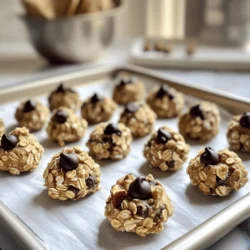 - 1 cup rolled oats - 1/2 cup almond flour - 1/3 cup peanut butter or almond butter - 1/4 cup honey or maple syrup The main ingredients in No-Bake Oatmeal Cookie Dough Bites are simple and healthy. Rolled oats provide fiber and texture. Almond flour adds a nutty flavor and helps bind the dough. Peanut butter or almond butter gives protein and richness. Honey or maple syrup acts as a natural sweetener. - 1/4 cup dark chocolate chips - 1/4 cup crushed walnuts - Pinch of salt You can enhance the bites with optional add-ins. Dark chocolate chips bring sweetness and a hint of indulgence. Crushed walnuts add crunch and healthy fats. A pinch of salt balances the sweetness and enhances flavors. - Alternative nut butters - Sweetener options - Gluten-free alternatives If you have allergies or preferences, you can make substitutions. Try sunflower seed butter instead of nut butter. For sweeteners, consider agave syrup or stevia. If you need gluten-free options, use gluten-free oats and coconut flour. For the full recipe, check out the link above. To start, you need a medium mixing bowl. First, combine 1 cup of rolled oats and 1/2 cup of almond flour. Stir well to mix them evenly. Next, add in 1/3 cup of peanut butter or almond butter. Then, pour in 1/4 cup of honey or maple syrup. The mixture should look thick and sticky. Now, it's time to make it tasty! Stir in 1/2 teaspoon of vanilla extract, 1/4 cup of dark chocolate chips, and 1/4 cup of crushed walnuts if you want. Mix until everything is well blended. After that, use your hands to form small balls. Each ball should be about 1 inch in diameter. Place these on a parchment-lined baking sheet. Refrigerate the cookie dough bites for at least 30 minutes. This helps them set and firm up. For serving, you can enjoy them right away or store them in an airtight container. They stay fresh in the fridge for up to one week. If you want to impress, arrange them nicely on a plate. They look great, and they taste even better! Check out the Full Recipe for more details. To get the right stickiness, use fresh ingredients. Old oats or nut butter can dry out. Mix the rolled oats and almond flour well in a bowl. This helps the dough stick together. When it comes to forming uniform bites, wet your hands slightly. This helps prevent the dough from sticking to your fingers. Aim for balls about one inch in diameter. You can boost flavor by adding spices. A pinch of cinnamon makes a big difference. You can also mix in dried fruits like raisins or cranberries. These add sweetness and chewiness. Feel free to experiment with flavors you love. To make these bites ahead, prepare a batch and chill them. Store in an airtight container in the fridge. They keep well for a week. If you plan for meal prep, make a double batch. This way, you always have a healthy snack ready. You can also freeze them for longer storage. Just let them thaw before eating. For the full recipe, check the instructions above. {{image_2}} You can switch up the nut butter to change the taste. Almond butter gives a nice, creamy texture. It has a milder taste than peanut butter. This can make your bites lighter. If you want something different, try cashew butter. It has a rich flavor that adds a nice twist to your bites. You have options when it comes to sweeteners. Maple syrup adds a warm, rich flavor. Honey can bring a natural sweetness that many enjoy. If you want to cut back on sugar, consider sugar-free options. They can still give your bites that sweet touch without the added sugar. Adding extra flavors can make your bites even better. Coconut flakes can add a chewy texture and a tropical taste. Protein powder is another option. It boosts nutrition and can help keep you full longer. Just choose a flavor you like to mix in, and it can enhance your bites. For the full recipe, check out the No-Bake Oatmeal Cookie Dough Bites. To keep your No-Bake Oatmeal Cookie Dough Bites fresh, use airtight containers. This helps to prevent moisture from getting in. You can store them in the fridge or at cool room temperature. However, refrigeration is best to maintain texture and flavor. These bites last about one week in the fridge. If you want to keep them longer, freezing is a great option. To freeze, place the bites in a single layer on a baking sheet. Freeze until solid, then transfer to a freezer-safe bag. They can last up to three months in the freezer. You can enjoy these bites in many ways! Pair them with fresh fruits like bananas or apples for a fun snack. You can also dip them in yogurt for added creaminess. Get creative by crumbling the bites over oatmeal or adding them to smoothies for extra texture and flavor. Yes, you can customize these bites! Try using different nut butters like cashew or sunflower. You can also swap honey for agave syrup for a vegan option. If you want a nut-free version, use seed butter. Add spices like cinnamon for extra flavor. You can mix in dried fruits, like cranberries or raisins, for sweetness. The choice is yours! To stop the bites from sticking, chill them well. Place them on parchment paper when forming balls. After mixing, let them sit in the fridge for about 30 minutes to set. You can also dust them lightly with almond flour or cocoa powder. This adds a nice touch and keeps them from sticking. Yes, these bites are healthy! They are packed with fiber from oats and healthy fats from nut butter. The dark chocolate adds antioxidants. Using honey or maple syrup gives a natural sweet taste without refined sugars. But remember, they are still a treat, so enjoy in moderation. For the full recipe, check the section above! You can make tasty no-bake oatmeal cookie dough bites with just a few simple steps. We explored the ingredients, from rolled oats to nut butters. We also noted how to mix, chill, and add fun extras. Remember, you can switch ingredients to fit your taste. Store them right, and they'll last longer. These bites are not only yummy but also easy to customize for your needs. Enjoy these delicious snacks that are perfect for any time of day!