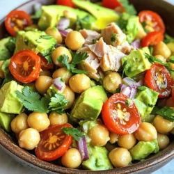 Avocado Chickpea Tuna Salad Tasty and Healthy Dish