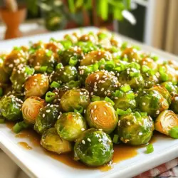 To make this tasty dish, you need a few main items. Here’s what you will use: - 1 lb Brussels sprouts, trimmed and halved - 2 tablespoons olive oil - 2 tablespoons honey - 1 tablespoon soy sauce - 1 teaspoon chili flakes (adjust to taste) - 2 cloves garlic, minced - Salt and pepper to taste - 1 tablespoon sesame seeds (for garnish) - 2 green onions, sliced (for garnish) These ingredients create a nice blend of sweet and spicy. The Brussels sprouts get crispy and full of flavor. You can add more ingredients to boost the taste. Here are some ideas: - Crushed peanuts for crunch - Red bell pepper for sweetness - Ginger for a fresh kick - Lemon juice for brightness Adding these can change the dish. Feel free to experiment and find what you like best! You will need some simple tools to make this dish. Here’s what to gather: - A large mixing bowl - A baking sheet - Parchment paper (for easy cleanup) - A spatula for tossing These tools help you mix and roast the Brussels sprouts perfectly. Grab them before you start cooking! For more details, check out the Full Recipe. First, gather your ingredients. You need: - 1 lb Brussels sprouts, trimmed and halved - 2 tablespoons olive oil - 2 tablespoons honey - 1 tablespoon soy sauce - 1 teaspoon chili flakes (adjust to taste) - 2 cloves garlic, minced - Salt and pepper to taste - 1 tablespoon sesame seeds (for garnish) - 2 green onions, sliced (for garnish) Next, preheat your oven to 425°F (220°C). In a large bowl, mix the halved Brussels sprouts with olive oil, honey, soy sauce, chili flakes, minced garlic, salt, and pepper. Toss them well. This ensures every sprout gets flavor. Spread the coated Brussels sprouts on a lined baking sheet. Lay them out in a single layer. This helps them roast evenly. Now, place the baking sheet in the oven. Roast for 20-25 minutes. Halfway through, stir them. This step gives them that crispy outside and soft inside. Once they’re done, take them out of the oven. Sprinkle sesame seeds and sliced green onions on top. This adds a nice crunch and fresh taste. Serve them warm on a large white platter. Drizzle with any leftover sauce for a beautiful finish. Enjoy this sweet and spicy dish as a side or a tasty snack. For the complete recipe, check out the Full Recipe section. Start with fresh Brussels sprouts. Look for ones that are bright green and firm. Trim the ends and slice them in half for even cooking. Toss them well in the oil and seasoning to coat every piece. Spread them out on the baking sheet. If they are too close together, they may steam instead of roast. You can make this dish your own! If you like it sweeter, add more honey. If you want more heat, increase the chili flakes. Taste the mixture before roasting to find your perfect balance. Remember, flavors often deepen during cooking. Don’t skip the preheating step. A hot oven helps create crispy edges. Avoid overcrowding your baking sheet. This can lead to soggy Brussels sprouts. Also, make sure to stir them halfway through cooking. This helps them cook evenly and get that nice golden brown. {{image_2}} You can change the taste of your sweet and spicy Brussels sprouts. Try adding balsamic vinegar for a tangy twist. If you like citrus, use fresh orange juice instead of honey. Add some maple syrup for a richer sweetness. For a smoky flavor, mix in smoked paprika or chipotle powder. Each change brings a new life to this dish. This recipe is easy to adapt for everyone. To keep it vegan, replace honey with agave syrup. You can also try coconut sugar as a sweetener. If you want a creamy touch, serve it with a vegan yogurt sauce. These small changes make this dish suitable for all diets. Sweet and spicy Brussels sprouts shine as a side dish. Pair them with roasted chicken for a balanced meal. They also go well with grilled tofu or fish. Serve them alongside rice or quinoa for a hearty plate. Don’t forget to drizzle some leftover sauce over your main dish for extra flavor. For the full recipe, check out the Sweet and Spicy Brussels Sprouts recipe. To store leftover Brussels sprouts, let them cool to room temp. Place them in an airtight container. They can last for up to three days in the fridge. If you want to keep them longer, consider freezing them. Reheating Brussels sprouts is simple. You can use the oven or the stovetop. For the oven, set it to 350°F (175°C). Spread the sprouts on a baking sheet and heat for about 10-15 minutes. On the stovetop, add a bit of oil to a pan and heat them for about 5-7 minutes. This helps keep them crispy. To freeze, first roast the Brussels sprouts as per the full recipe. Let them cool completely. Then, spread them out on a baking sheet and freeze for about an hour. Once frozen, transfer them to a freezer bag. They can be stored for up to three months. When ready to eat, you can roast them straight from the freezer. Brussels sprouts are packed with vitamins. They are rich in Vitamin C, which boosts your immune system. They also contain Vitamin K, good for bone health. These tiny cabbages have fiber that aids digestion. They help you feel full and support a healthy weight. Yes, you can use frozen Brussels sprouts. They save time and are still tasty. Just thaw them before cooking. Pat them dry to avoid excess water. This helps them crisp up nicely in the oven. To add more heat, increase the chili flakes. You can also add fresh chili or hot sauce. Try mixing in some sriracha or cayenne pepper for an extra kick. Adjust to your taste for that perfect spicy balance. These Brussels sprouts pair well with many dishes. Serve them alongside grilled chicken or fish. They also work great with rice or quinoa. Add them to a salad for a crunchy twist. They make any meal pop with flavor! For the full recipe, please refer to the above section. You’ll find all the ingredients and steps you need to create this mouthwatering dish. Enjoy your cooking adventure! You now know how to make sweet and spicy Brussels sprouts. We covered the key ingredients, steps to prepare them, and tips to get them just right. I shared fun variations and how to store leftovers. Remember, cooking is about trying new things and having fun. Don’t be afraid to experiment with flavors. Enjoy the process and share your tasty results with others. Happy cooking!