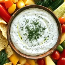 To make a tasty Greek yogurt ranch dip, you need the right ingredients. Here’s what you’ll need: - 1 cup plain Greek yogurt - 1/4 cup mayonnaise - 1 teaspoon garlic powder - 1 teaspoon onion powder - 1 teaspoon dried dill - 1 teaspoon dried parsley - 1/2 teaspoon dried chives - 1/2 teaspoon salt - 1/4 teaspoon black pepper - 1 tablespoon lemon juice - 1 tablespoon buttermilk (optional for extra tang) Using plain Greek yogurt makes the dip creamy and thick. Mayonnaise adds richness, while the spices bring bold flavor. Garlic powder and onion powder give it a classic ranch taste. Dried dill, parsley, and chives add bright notes. The lemon juice gives your dip a nice zing. Buttermilk is optional, yet it adds a lovely tang. If you want to change the flavor, use fresh herbs instead of dried ones. Keep in mind that fresh herbs are stronger, so use less. For the best results, gather all your ingredients before you start. This makes the process smooth and fun. When you have everything ready, you can jump into making this delicious dip! For the full details on how to prepare it, check out the Full Recipe. - Step 1: Combine Greek yogurt and mayonnaise Start by taking a large mixing bowl. Add 1 cup of plain Greek yogurt. Next, add 1/4 cup of mayonnaise. Stir them together until smooth and creamy. This mix forms the base of your dip. - Step 2: Add spices and herbs Now, it’s time to bring in the flavor! Sprinkle in 1 teaspoon of garlic powder, 1 teaspoon of onion powder, 1 teaspoon of dried dill, and 1 teaspoon of dried parsley. Also, include 1/2 teaspoon of dried chives, 1/2 teaspoon of salt, and 1/4 teaspoon of black pepper. Mix everything well to ensure the spices are evenly distributed. - Step 3: Incorporate lemon juice and buttermilk Add 1 tablespoon of lemon juice to the bowl. This gives a nice tang. If you want a creamier dip, add 1 tablespoon of buttermilk. Stir until everything is fully combined. - Step 4: Adjust seasoning to taste Taste your dip. If it needs more flavor, add more salt, pepper, or herbs. This step lets you customize the dip to your liking. - Step 5: Refrigerate for flavor melding Cover the bowl with plastic wrap. Place it in the refrigerator for at least 30 minutes. This wait allows all the flavors to blend together nicely. - Step 6: Serve with dipping options After chilling, your dip is ready! Serve it cold with fresh veggies, pita chips, or tortilla chips. Enjoy this tasty treat! You can find the full recipe [Full Recipe]. - Use full-fat Greek yogurt for richness. Full-fat yogurt gives a creamy feel. - Chill for at least 30 minutes before serving for best flavor. This step blends the taste. - Adjust herbs based on personal taste. Feel free to make it your own! - Pair with fresh vegetables, pita chips, or tortilla chips. They add great crunch! - Great as a spread on sandwiches or wraps. It adds flavor and creaminess to any meal. These tips will help you enjoy your Greek yogurt ranch dip. Check the Full Recipe for more details! {{image_2}} You can easily change the flavor of the Greek yogurt ranch dip. Here are some ideas: - Add hot sauce for a spicy kick. This gives the dip a nice heat and bold flavor. - Include fresh herbs like cilantro or chives. Fresh herbs brighten the dip and add a fresh taste. - Experiment with different vinegar for tang. Apple cider vinegar or balsamic can change the flavor profile. If you have dietary needs, you can still enjoy this dip. Here’s how: - Substitute vegan mayonnaise for a dairy-free version. This keeps the dip creamy without dairy. - Use low-fat Greek yogurt for a lighter dip. This cuts calories while still being tasty. Feel free to try these variations to make the dip your own. You can find the full recipe above to get started! To keep your Greek yogurt ranch dip fresh, use an airtight container. This helps seal in the flavors and moisture. Store it in the fridge. It will stay good for up to one week. Always check for any signs of spoilage before using it. I do not recommend freezing this dip. Freezing can change the dip's texture, making it watery and less creamy. It tastes best when fresh, so enjoy it within the week. For the full recipe, remember to prepare just what you plan to eat. Yes, you can make this dip a day ahead. Just cover it and chill in the fridge. This lets the flavors mix well. You can dip many things! Fresh veggies like carrots, cucumbers, and bell peppers work great. Pita chips and tortilla chips are also tasty options. To add heat, mix in some hot sauce. You can also add cayenne pepper or a pinch of chili powder for extra spice. Yes, Greek yogurt is healthier! It has more protein and less fat than sour cream. Plus, it gives a creamy texture without the extra calories. Absolutely! You can use fresh herbs like dill, parsley, and chives. Just remember to double the amount since fresh herbs are less strong than dried ones. This dip is not only easy to make but also a crowd-pleaser. For the complete recipe, check out the Full Recipe section. This ranch dip uses simple ingredients and steps. You mix Greek yogurt, mayo, spices, and lemon juice for great flavor. Allow it to chill for the best taste. Serve it with veggies or chips. Feel free to adjust the herbs and spices to match your likes. Remember, this dip stays fresh for a week in the fridge. Enjoy experimenting with flavors and toppings. Making this dip is easy and fun.