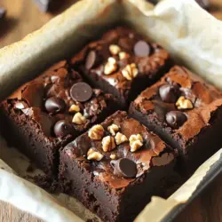 To make my vegan sweet potato brownies, you need simple, wholesome ingredients. Here’s the list: - 1 cup cooked and mashed sweet potatoes - 1/2 cup almond butter - 1/2 cup maple syrup - 1/4 cup unsweetened cocoa powder - 1 teaspoon vanilla extract - 1/2 teaspoon baking powder - 1/4 teaspoon salt - 1/2 cup dark chocolate chips - 1/4 cup chopped nuts (optional) Each ingredient plays a key role in creating rich, fudgy brownies. Sweet potatoes add natural sweetness and moisture. Almond butter gives a creamy texture and adds protein. Maple syrup serves as a sweetener that blends well with the cocoa. The cocoa powder brings that deep chocolate flavor we all love. Vanilla extract enhances the overall taste. Baking powder helps the brownies rise slightly, while salt balances the sweetness. Dark chocolate chips add richness and a touch of indulgence. If you choose to add nuts, they provide a nice crunch. You can find the Full Recipe to guide you in making these brownies step-by-step. Enjoy the process! 1. Preheat the oven and prepare the baking pan Set your oven to 350°F (175°C). Grab an 8x8 inch baking pan. Line it with parchment paper, leaving some paper hanging out. This helps you lift the brownies out later. 2. Combine wet ingredients In a mixing bowl, mash one medium sweet potato until smooth. Add 1/2 cup of almond butter, 1/2 cup of maple syrup, and 1 teaspoon of vanilla extract. Mix it all well until it looks creamy. 3. Mix dry ingredients In another bowl, sift together 1/4 cup of cocoa powder, 1/2 teaspoon of baking powder, and 1/4 teaspoon of salt. This helps to remove lumps and makes sure everything blends well. 1. Gradually add dry ingredients to wet Slowly add the dry mix to the wet mix. Stir gently until just combined. Be careful not to overmix, or the brownies might turn out tough. 2. Fold in chocolate chips and nuts Gently fold in 1/2 cup of dark chocolate chips and 1/4 cup of nuts if you like. This adds a nice crunch and more chocolatey goodness. 1. Transfer batter to pan and bake Pour the brownie batter into the prepared pan. Spread it evenly with a spatula. Place it in the oven and bake for 25-30 minutes. Check if a toothpick comes out clean or with a few moist crumbs. 2. Cooling time and serving tips Once baked, let the brownies cool in the pan for about 10 minutes. Use the parchment paper to lift them out and place on a wire rack. Let them cool completely before cutting them into squares. Enjoy your rich and fudgy vegan sweet potato brownies! For the full recipe, check out the details above. To make your brownies rich and fudgy, use cooked and mashed sweet potatoes. They give moisture and a soft texture. Avoid overmixing the batter. Mix just until you combine the wet and dry ingredients. This keeps the brownies tender. Different ovens may need different baking times. Check your brownies at 25 minutes. They are done when a toothpick comes out clean or with a few crumbs. If you find they need a bit more time, add 2-3 minutes at a time. If you need to swap nut butter, try sunflower seed butter or tahini. Both work well in this recipe. For sweeteners, maple syrup is great, but you can use agave or coconut sugar too. Each option adds its own flavor twist! For the full recipe, check out the instructions above. {{image_2}} You can easily make these brownies gluten-free. Just switch to gluten-free flour options. Almond flour or coconut flour works great. If you use a blend, check the label. To ensure no cross-contamination, use a clean workspace. Wash all tools and surfaces well before you start. If you want a sugar-free version, use natural sweeteners. Stevia or monk fruit sweetener can work well. They add sweetness without the calories. You can also reduce the maple syrup. Consider using a bit more cocoa powder to balance the flavor. Add spices or extracts to give your brownies a twist. Cinnamon or nutmeg can enhance the taste. You can also try almond or peppermint extract. For extra texture, incorporate fruits or nuts. Chopped bananas or shredded coconut can add fun flavors as well. To keep your vegan sweet potato brownies fresh, you can store them in two ways: - Storing in the refrigerator: Place your brownies in an airtight container. They stay fresh for about a week. This method keeps them moist and delicious. - Freezing options: For longer storage, wrap the brownies individually in plastic wrap. Then, put them in a freezer bag. They can last up to three months in the freezer. Just thaw them in the fridge when you’re ready to enjoy. How long do they last? When stored properly, these brownies last about a week in the fridge. If frozen, they can last for up to three months. What are signs of spoilage? Look for changes in smell or texture. If the brownies feel dry or you see mold, it's time to toss them. What are the best methods to enjoy leftovers? You can enjoy them cold, but warming them up enhances the flavor. Use a microwave for 10-15 seconds. This makes the chocolate chips melty. What are ideal serving suggestions? Serve them with a scoop of vegan ice cream or a drizzle of nut butter. This adds a fun twist to your dessert! For the full recipe, check back to the first section. Can I use other types of potatoes? Yes, you can try using other potatoes, like red or white. However, sweet potatoes give the best flavor and texture. They add natural sweetness and moisture to your brownies. If you use regular potatoes, your brownies may taste bland. Are these brownies suitable for kids? Absolutely! These brownies are a great treat for kids. They are rich, sweet, and fudgy. Plus, they contain nutritious sweet potatoes. Kids will love the taste, and you can feel good about the ingredients. What happens if I omit the cocoa powder? If you leave out cocoa powder, your brownies will not be chocolatey. They may taste more like a sweet potato dessert. You might want to add extra sweetener or spices to boost the flavor. Can I skip the nut butter? You can skip nut butter, but it may change the texture. The brownies may become less fudgy and more cake-like. If you need a substitute, try using applesauce or silken tofu for moisture. Health benefits of sweet potatoes Sweet potatoes are packed with vitamins and fiber. They help keep you full and aid digestion. They also have antioxidants, which are good for your health. This makes these brownies a better choice than regular ones. Caloric breakdown of the recipe Each brownie has about 100 calories. The main sources of calories are from sweet potatoes, nut butter, and maple syrup. This makes them a treat that you can enjoy without too much guilt. For the full recipe, check out the link provided! This blog post shows you how to make tasty sweet potato brownies. You learned key ingredients, step-by-step instructions, and tips for the best texture. We covered gluten-free and sugar-free options to fit your needs. Storing practices were shared to keep your brownies fresh. Enjoy experimenting with flavors and variations! These brownies are not just delicious; they also offer health benefits. Now, it's your turn to get baking and savor each bite. Your new favorite treat awaits!