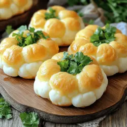 To make fluffy cloud bread, you need some simple items. Here’s a list of the essential ingredients: - 3 large eggs, separated - 1/4 teaspoon cream of tartar - 3 tablespoons cream cheese, softened - 1 tablespoon Greek yogurt - Salt to taste These ingredients work together to create a light and airy texture. The eggs are the stars of this recipe. They provide the structure and fluffiness. Cream cheese and Greek yogurt add rich flavor and moisture. You can add a few optional items to boost the taste. Here’s what you might consider: - 1/8 teaspoon garlic powder - Fresh herbs (like chives or parsley) for garnish The garlic powder gives a nice kick. Fresh herbs can make the bread look and taste even better. You can play with these additions based on what you like. If you want a savory version, add the garlic. For a fresh touch, sprinkle herbs on top. - Preheat the oven to 300°F (150°C). - Line a baking sheet with parchment paper. Start by making sure your oven is hot. Preheating helps the bread bake evenly. Next, grab a baking sheet and lay down the parchment paper. This step keeps the bread from sticking. - Combine egg whites and cream of tartar. - Beat until stiff peaks form (3-5 minutes). In a clean bowl, add your egg whites and cream of tartar. This helps the eggs whip up better. Use an electric mixer on high speed. It takes about 3 to 5 minutes. You want stiff peaks that hold their shape. This step is key for fluffy cloud bread. - Whisk egg yolks with cream cheese and Greek yogurt. - Add garlic powder and salt, blend until smooth. Now, take another bowl and mix your egg yolks. Add the cream cheese and Greek yogurt. This mix makes the bread rich and creamy. Toss in garlic powder and a pinch of salt. Blend everything until it is smooth and free of lumps. - Lightly fold in beaten egg whites. - Avoid deflating the mixture while combining. Here comes the fun part! Gently fold in one-third of your egg whites. This makes the yolk mix lighter. Then, slowly fold in the rest of the egg whites. Be careful not to stir too hard. You want to keep that fluffy air inside. - Spoon the mixture onto the baking sheet. - Bake for 25-30 minutes until golden and firm. Spoon the fluffy mix onto your baking sheet. Aim for 4 to 6 small cloud shapes. Each should be about 3 inches wide. Place the sheet in the oven. Bake for 25 to 30 minutes. The bread should turn golden and firm to the touch. Enjoy the smell as it bakes! For the full recipe, check out the detailed instructions above. To make fluffy cloud bread, start with room temperature ingredients. Room temperature eggs mix better, helping you get the right texture. It is key for a light and airy bread. Next, beat the egg whites until they form stiff peaks. This step is crucial. Stiff peaks mean your bread will rise well and be fluffier. If the peaks fall, your bread may end up dense. Take your time with this step. Cloud bread is great with dips or spreads. Try it with hummus, guacamole, or a creamy dip. You can also use it as a light snack on its own. For a pretty presentation, serve your cloud bread on a rustic wooden board. Add a sprinkle of fresh herbs on top for color. This makes it look inviting and tasty. One common mistake is overmixing the batter. If you mix too much, the air will escape. This can lead to flat, dense bread. Another mistake is not cooling the bread before serving. Let it cool slightly after baking. This helps it set and makes it easier to lift off the baking sheet. Enjoy your fluffy cloud bread! {{image_2}} You can easily change the taste of your fluffy cloud bread. Try adding herbs like chives or parsley for a fresh kick. Garlic powder gives a lovely savory touch. If you prefer sweet snacks, mix in vanilla extract or a sprinkle of cinnamon. These changes will make each batch unique and fun to eat. If you want a gluten-free version, you can swap out the cream cheese. Use cottage cheese or nut cream instead. For Greek yogurt, try coconut yogurt or any dairy-free yogurt. These alternatives keep the bread tasty while catering to dietary needs. Cloud bread is not just a snack; it can be a meal! Shape your cloud bread into mini sandwiches. You can fill them with turkey, cheese, or veggies. Let your creativity flow with toppings like avocado or hummus. These ideas make it easy to enjoy cloud bread at any time of the day. To keep fluffy cloud bread fresh, store it in an airtight container. This will keep it from drying out. You can store it in the fridge or at room temperature. If you choose the fridge, it can last up to a week. At room temperature, it stays good for only two to three days. To reheat cloud bread, use the oven or a toaster oven. Set the oven to 300°F (150°C). Heat for about five minutes. This will keep the bread fluffy and warm. Avoid the microwave, as it can make the bread soggy. Yes, you can freeze cloud bread! Wrap each piece in plastic wrap. Then place them in a freezer bag. This will keep them fresh for about a month. When you are ready to eat, take a piece out. Thaw it in the fridge overnight or at room temperature for a few hours. Reheat it in the oven for the best texture. Enjoy your fluffy cloud bread anytime! For the full recipe, check earlier in the article. Fluffy cloud bread is a light, airy bread made mainly from eggs and cream cheese. It has a soft texture and a mild flavor. This type of bread is popular among those seeking low-carb snacks or gluten-free options. The origin of cloud bread goes back to the keto diet trend, where it became a favorite for its simplicity and fluffiness. If you want to make cloud bread without eggs, you can use aquafaba, the liquid from chickpeas, as a substitute. This liquid can whip up to form stiff peaks, similar to egg whites. You can also try using flaxseed meal mixed with water to create a gel-like texture. Just remember, the cloud-like fluffiness may vary with these substitutes. Yes, you can make cloud bread ahead of time. Bake it and let it cool completely. Once cooled, store the bread in an airtight container. It keeps well in the fridge for about three days. If you want to freeze it, wrap each piece in plastic wrap and place them in a freezer bag. This way, you can enjoy it later! Cloud bread pairs well with many dips and sides. Some great options include: - Hummus - Creamy avocado dip - Salsa - Spinach dip - Cheese spreads You can also use it for sandwiches or toast it lightly for extra crunch. Fluffy cloud bread is low in calories and carbs. Each piece has about 30 calories and 1 gram of carbs. It is high in protein due to the eggs, making it a nutritious snack. It also contains healthy fats from cream cheese. This makes it a great option for those on low-carb diets. For the complete recipe, check out the [Full Recipe]. It includes all the details you need to make this delicious snack! Cloud bread is a simple, fluffy treat made with basic ingredients. We learned how to whip egg whites and blend the yolks for that perfect texture. Remember to avoid overmixing and let it cool before serving. You can customize flavors and pair it with dips. Store your cloud bread properly to keep it fresh. Now you can enjoy this tasty option any time! Try these tips, and you'll master cloud bread in no time.