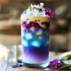 To craft your colorful iced butterfly pea tea latte, you'll need a few simple ingredients. Gather these items before you start: - 2 cups water - 2 tablespoons dried butterfly pea flowers - 1 tablespoon honey or agave syrup - 1 cup coconut milk - 1 tablespoon fresh lemon juice - Ice cubes - Optional: Edible flowers for garnish Using these fresh ingredients makes your drink not only tasty but also vibrant. The butterfly pea flowers are the star of this drink. They give it that beautiful blue color. When you add lemon juice, watch the magic happen as the color changes! For sweetness, you can adjust the honey or agave syrup to your taste. Coconut milk adds creaminess and pairs well with the floral notes. If you want a twist, feel free to explore other types of milk too! Don't forget the ice cubes! They keep your drink chilled and refreshing. And if you want to impress, try adding edible flowers on top. They make your latte look stunning and add a touch of extra flair. Once you have everything ready, you're set to make this gorgeous drink! Check the full recipe for step-by-step instructions. To start, you need to boil some water. Grab a medium saucepan and add 2 cups of water. Put it on the stove and heat it until it boils. Once it reaches a rolling boil, take the pan off the heat. Now, add 2 tablespoons of dried butterfly pea flowers into the hot water. Let it steep for about 10 minutes. This time allows the flowers to release their beautiful blue color. After steeping, strain the flowers out. Set the tea aside to cool down. While the tea is still warm, it’s time to sweeten it. You can use 1 tablespoon of honey or agave syrup. Stir it in well until it dissolves completely. If you like it sweeter, feel free to add more. Let the sweetened tea cool completely. This step is key for the best flavor. Now comes the fun part! Take a tall glass and fill it with ice cubes. Pour the cooled butterfly pea tea over the ice, filling the glass halfway. Next, grab 1 cup of coconut milk. To create that stunning ombré effect, slowly pour the coconut milk over the back of a spoon. This method helps the milk float on top of the tea. The result is a beautiful layered drink that looks just as good as it tastes! For the final touch, just before serving, add 1 tablespoon of fresh lemon juice. Watch in awe as the color changes from a deep blue to a vibrant purple! This simple addition makes your drink even more exciting and colorful. To make the color change pop, use fresh lemon juice. After you pour the tea over ice, add the lemon juice last. Watch as the blue tea turns bright purple! For extra magic, squeeze lemon juice slowly. This way, the colors swirl and blend. You can use many types of milk. Coconut milk gives a rich, creamy taste. Almond milk or oat milk works well too. If you want dairy, whole milk or cream adds a nice touch. Choose what you like best. Each option changes the flavor a bit. Make your drink look fun and pretty. Use a clear glass to show the layers. Add edible flowers on top for a special touch. You can also use colorful straws. This makes your iced butterfly pea tea latte stand out. It’s perfect for sharing on social media! For the full recipe, check out the details above. {{image_2}} You can make your iced butterfly pea tea latte even more fun by adding flavors. Try using different fruits like mango, pineapple, or berries. You can blend these fruits into a puree and mix them with the tea. Or, steep the butterfly pea flowers with mint or ginger for a fresh twist. Each flavor will change the drink's taste and aroma, making it unique. Not everyone likes the same sweetness. You can easily adjust the sweetness of your latte. If you want it sweeter, add more honey or agave syrup. For a lighter taste, use less sweetener. You can also try using flavored syrups, like vanilla or caramel, to change the drink's profile. Always taste as you go to find your perfect balance. Garnishes can make your drink look even better. Instead of just edible flowers, you can use fresh mint leaves or citrus slices. A sprinkle of crushed nuts on top adds a nice crunch. You could also use colorful straws or fun glasses to enhance the visual appeal. Get creative and make your drink a feast for the eyes! For the full recipe, refer to Craft Your Colorful Iced Butterfly Pea Tea Latte at Home. To store leftover butterfly pea tea, let it cool first. Pour it into a clear, airtight container. Place it in your fridge right away. This keeps the tea fresh and tasty. Try to use it within three days for the best flavor. If you notice any off smells or colors, it's best to toss it. Reheating your butterfly pea tea is easy. Pour the tea into a small pot. Heat it over low heat on the stove. Stir gently as it warms up. Avoid boiling it, as this can change the flavor. Once hot, pour it into a cup and enjoy! You can also use a microwave. Just heat it in short bursts, stirring in between. This helps keep the taste intact. - Butterfly Pea Flowers: If stored in a cool, dry place, they can last up to two years. - Honey or Agave Syrup: These sweeteners last nearly forever if sealed tight. - Coconut Milk: Unopened cans can last for a year; opened coconut milk should be used within five days. - Lemon Juice: Fresh juice lasts about a week in the fridge. Bottled juice can last longer, but check the label for specifics. For the full recipe, you can refer back to the earlier section. You can change the sweetness easily. Start by adding honey or agave syrup. Mix in one tablespoon first. Taste it and see if you want more. If you like it sweeter, add more syrup in small amounts. This way, you control the sweetness just right for you. You can find butterfly pea flowers in many places. Look for them at local health stores or specialty shops. You can also buy them online. Websites like Amazon or herbal tea shops often have them. Just make sure they are dried and pure. Yes, butterfly pea tea is caffeine-free! This makes it a great choice for any time of day. You can enjoy it at breakfast, lunch, or even in the evening. It won’t keep you awake like other teas or coffees might. Yes, you can make this latte vegan! Just use plant-based milk, like almond or soy milk. Instead of honey, use agave syrup or maple syrup. This way, your drink stays creamy and delicious without any animal products. Serving this latte at parties is fun! Use clear glasses to show off the pretty colors. You can prepare the tea ahead of time and chill it. When guests arrive, pour it over ice and add the milk. Finish with the lemon juice for the color change. It’s sure to impress everyone! In this blog post, we explored a delightful butterfly pea flower latte. We covered ingredients, step-by-step instructions, and tips for the best presentation. You learned about flavor variations, storage methods, and common questions. This drink is not just beautiful; it's fun to make and enjoy. Try it at home to impress friends. Enjoy your creation with confidence, knowing you’ve made something special!