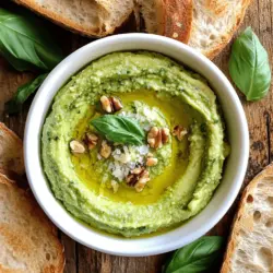 - 2 ripe avocados, pitted and peeled - 1 cup fresh basil leaves - 1/4 cup walnuts (or pine nuts) - 2 cloves garlic, minced - 1/4 cup grated Parmesan cheese - 2 tablespoons lemon juice - 1/4 cup olive oil - Salt and pepper to taste - Food processor - Measuring cups and spoons To make avocado basil pesto, gather your ingredients first. The main stars are ripe avocados and fresh basil. They bring a creamy texture and a bright flavor. The nuts add a nice crunch, and the garlic gives it a kick. For the additional ingredients, lemon juice keeps it fresh. Olive oil blends everything smoothly. Don't forget salt and pepper! They make flavors pop. For this recipe, you will need a food processor. It helps mix everything well. Measuring cups and spoons will ensure you get the right amounts. You can find the full recipe at the end of this section. To make great avocado basil pesto, start with ripe avocados. To properly pit and peel them, cut each avocado in half. Twist the two halves apart. Use a spoon to carefully scoop out the pit. Then, scoop the green flesh into a bowl. Be gentle to avoid bruising the avocado. Next, wash your fresh basil leaves under cold water. Dry them gently with a paper towel. This step ensures your pesto stays fresh and clean. Now it’s time to blend! In a food processor, add the pitted avocados, basil leaves, walnuts, garlic, Parmesan cheese, and lemon juice. Pulse the ingredients a few times to mix them roughly. Then, while the processor runs, slowly drizzle in the olive oil. This creates a smooth and creamy texture. If you notice any lumps, scrape down the sides of the bowl and blend again. You want a nice, even consistency for your pesto. After blending, it’s time to taste your pesto! Add salt and pepper to suit your liking. If the flavor feels flat, try adding more lemon juice for brightness. If your pesto is too thick, don’t worry! You can thin it out by adding a touch of water or more olive oil. This step helps you reach your preferred consistency. For full instructions, check the Full Recipe. - Using fresh ingredients for optimal flavor: Fresh basil and ripe avocados make a big difference. Always choose high-quality ingredients. They boost taste and aroma. This simple choice enhances your dish. - The importance of tasting as you go: As you make pesto, taste it often. You can adjust flavors easily. Add more lemon for brightness or salt for depth. This will help you craft a perfect mix. - Creative ways to enjoy avocado basil pesto: You can spread it on toast or sandwiches. It also makes a great dip for veggies. Try it as a topping for grilled chicken. Each option offers a unique taste. - Pairing ideas with pasta, bread, or grilled veggies: Toss it with warm pasta for a quick meal. Spread it on fresh bread for a tasty appetizer. Drizzle it over grilled veggies for added flavor. The possibilities are endless! - Suggestions for additional ingredients like lemon zest or chili flakes: Add lemon zest for a zesty kick. Chili flakes can give your pesto a nice heat. These small additions can change the whole dish. - How to customize the nut choice for different textures: Swap walnuts for pine nuts or cashews. Each nut changes the taste and texture. Experiment to find your favorite combination. {{image_2}} If you want to switch up the nuts, try these: - Almonds: They add a nice crunch. - Cashews: They make the pesto creamy. - Pumpkin seeds: They are nut-free and tasty. If you’re vegan or dairy-free, skip the Parmesan cheese. Use nutritional yeast instead. It gives a cheesy flavor without dairy. You can boost the taste by adding more herbs. Try these: - Parsley: It brightens the pesto. - Cilantro: It gives a fresh twist. For a deeper flavor, add roasted garlic. Roast garlic cloves in olive oil until soft. Blend them into the pesto for a richer taste. Pesto is more than a pasta sauce. Here are some fun ideas: - Dips: Serve it with fresh veggies or chips. - Dressings: Mix it with olive oil for a quick dressing. - Sandwiches: Spread it on bread for a flavor boost. - Wraps: Use it as a spread in your favorite wraps. Try these variations and enjoy the endless possibilities of avocado basil pesto! For the full recipe, check the recipe section above. To keep your avocado basil pesto fresh, choose the right container. Use airtight glass jars or plastic containers. These help prevent air from spoiling the pesto. To keep the color bright, add a thin layer of olive oil on top. This will shield it from air and light. Always refrigerate the pesto if you’re not using it right away. Freezing your avocado basil pesto is simple. Start by spooning it into ice cube trays. This way, you can take out just what you need later. Cover the trays with plastic wrap and freeze them. Once frozen, pop out the cubes and place them in a freezer bag. This method keeps the pesto fresh for about 3 months. When you’re ready to use your frozen pesto, thaw it slowly. The best way is to leave it in the fridge overnight. If you are in a hurry, you can use the microwave. Just heat it for a few seconds until soft, but don’t cook it. Use thawed pesto in pasta, sandwiches, or as a dip. The flavors will still be bright and fresh! Avocado basil pesto can last about 3 to 5 days in the fridge. Store it in an airtight container to keep it fresh. The lemon juice helps slow down browning, but it may still darken. If that happens, just stir it before serving. Yes, you can make avocado basil pesto in advance! It is easy to whip up and saves time. Just keep it in the fridge until you need it. If you plan to use it later, add a little extra lemon juice to keep it bright. Absolutely! Avocado basil pesto freezes well. Use ice cube trays to freeze small portions. Once frozen, transfer the cubes to a freezer bag. This way, you can enjoy fresh pesto anytime without waste. You can serve avocado basil pesto with many dishes. It’s great on pasta, bread, or veggies. Try it as a dip for crackers or fresh veggies. You can even spread it on sandwiches for extra flavor. Yes, you can! If you don’t have lemon juice, try using lime juice or vinegar. Both add acidity and brightness to the pesto. Just remember to taste as you mix to get the right balance. To make avocado basil pesto, you need simple ingredients, tools, and methods. Start by blending ripe avocados, fresh basil, nuts, and garlic. Adjust flavors with seasoning, then try creative serving options. You can store this tasty pesto well, or even freeze it for later. Pesto is fun to make and very versatile. You can customize it to suit your taste. Enjoy experimenting with it in your meals!