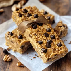 - 2 cups rolled oats - 1 cup peanut butter (creamy or crunchy) - 1/2 cup honey or maple syrup - 1/2 cup dark chocolate chips Peanut butter chocolate chip granola bars are simple to make. You need just a few main ingredients. Rolled oats create a hearty base. Peanut butter adds creaminess and protein. Honey or maple syrup sweetens the bars. Dark chocolate chips give a rich taste. - 1/2 cup chopped nuts (almonds, walnuts, or pecans) - 1/4 cup flaxseeds - 1/2 teaspoon vanilla extract - Pinch of salt You can customize your bars with these add-ins. Chopped nuts add crunch and flavor. Flaxseeds boost the nutrition. A touch of vanilla makes the bars smell amazing. A pinch of salt balances the sweetness. - Baking pan (8x8 inch) - Parchment paper - Large saucepan - Spatula You will need some basic equipment. An 8x8 inch baking pan works well for this recipe. Parchment paper helps with easy removal. A large saucepan is perfect for mixing the ingredients. A spatula makes it easy to combine everything. For the full recipe, check the details above. Enjoy making these delicious bars! - Preheat your oven to 350°F (175°C). - Line an 8x8 inch baking pan with parchment paper. First, make sure your oven is hot. This helps the granola bars bake evenly. The parchment paper will help you lift the bars out easily later. - Combine peanut butter and honey in a saucepan. - Stir until blended and warmed through. In a medium saucepan, add your peanut butter and honey. Heat it on low. Stir until they mix well and get warm. This step makes it easier to blend with other ingredients. - Remove from heat and stir in vanilla extract and salt. - Add rolled oats, chocolate chips, chopped nuts, and flaxseeds. Take the pan off the heat. Now, add the vanilla extract and a pinch of salt. Mix well. Next, add the rolled oats, chocolate chips, chopped nuts, and flaxseeds. Stir until everything is evenly combined. - Pour the mixture into the prepared baking pan. - Bake for 15-20 minutes until edges are golden brown. Pour your mixture into the lined baking pan. Use a spatula to spread it out evenly. Press it down firmly. Bake for 15 to 20 minutes. Look for golden brown edges, which show they are ready. - Allow to cool in the pan for 10-15 minutes. - Use parchment overhang to remove and cool completely. - Cut into squares or bars. Let the pan cool for about 10 to 15 minutes. Use the parchment paper to lift the granola out. Place it on a wire rack to cool completely. Once cool, cut it into squares or bars. Enjoy your homemade Peanut Butter Chocolate Chip Granola Bars! You can find the Full Recipe above. To make the best granola bars, you can adjust the sweetness. If you want it sweeter, add more honey or maple syrup. If you prefer less sweetness, use less. I often mix different nut butters for added flavor. Try almond butter or cashew butter along with peanut butter for a fun twist. It’s key to pack the mixture tightly in the pan. This helps the bars hold together well. After baking, let them cool for enough time. If you cut them too soon, they may fall apart. I usually wait at least 10 to 15 minutes before lifting them out of the pan. For a nice touch, wrap each bar in parchment or foil. It makes them look great and keeps them fresh. You can also add ribbons if you gift them. This small detail makes your homemade bars feel extra special for friends and family. {{image_2}} You can change up your granola bars for fun. Try adding coconut to the chocolate chips. The sweet coconut pairs well with the chocolate. For a fruity twist, mix in dried fruits like raisins or cranberries. These add a chewy texture and a burst of flavor. If you need a nut-free option, use sunflower seed butter instead of peanut butter. This swap gives a similar taste without nuts. You can also leave out any nuts completely. This makes a lighter snack that is still tasty. To make these granola bars gluten-free, choose certified gluten-free oats. This simple change helps those with gluten sensitivities. For a vegan version, swap honey for maple syrup. This keeps the bars sweet and delicious without any animal products. For the full recipe, check out the Peanut Butter Chocolate Chip Granola Bars recipe to get started on these tasty treats! To keep your granola bars fresh, store them in an airtight container at room temperature. This will help them stay soft and tasty. I suggest using parchment paper between layers to prevent sticking. This way, each bar remains easy to grab and enjoy. These granola bars should last up to one week at room temperature. If you want them to last longer, you can refrigerate them. The cool air helps to maintain their freshness and flavor for a few more days. If you want to save some for later, freeze individual bars. Wrap each bar in plastic wrap. When you're ready to eat one, simply thaw it at room temperature. It will taste just as good as when you first made them! For the full recipe, check out the earlier sections. Yes, you can easily make these bars nut-free. Just substitute peanut butter with seed butter, like sunflower seed butter. Also, omit any nuts from the recipe. This way, you still get a tasty treat without the nuts. To make these bars vegan, replace the honey with maple syrup. Maple syrup will give the same sweetness without using animal products. This small swap keeps the bars delicious and plant-based. If you want to try something different, use quinoa flakes or puffed rice instead of oats. Both options give a unique texture. They are great substitutes that keep the bars tasty. You can tell the bars are done when you see golden brown edges and a firm center. This shows they are baked through. Be sure to check them around the 15-minute mark for the best results. In this post, we covered how to make delicious granola bars. We discussed key ingredients like oats, peanut butter, and chocolate chips. You learned how to mix them, bake, and cool them for perfect bars. I shared tips for flavor and texture, plus storage ideas. These bars are easy to customize and great for snacks. Enjoy making your own tasty treats!