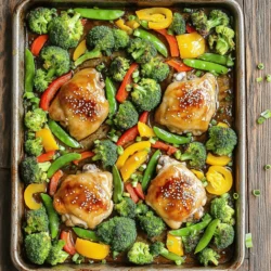 To make this dish, gather these fresh ingredients: - 4 boneless, skinless chicken thighs - 1 cup broccoli florets - 1 cup bell peppers (red and yellow), sliced - 1 cup snap peas - 4 cloves garlic, minced - 1/4 cup honey - 1/4 cup soy sauce (or tamari for gluten-free) - 2 tablespoons olive oil - 1 tablespoon ginger, minced - Salt and pepper to taste - 1 tablespoon sesame seeds (for garnish) - Green onions, sliced (for garnish) You can change some items if needed. Use chicken breasts instead of thighs for a leaner option. If you don’t like soy sauce, try coconut aminos. For honey, maple syrup works too. You can swap out the veggies based on what you have. Carrots, zucchini, or asparagus all taste great. When picking chicken, choose thighs with no discoloration. They should feel firm and plump. For veggies, look for bright colors and firm textures. Broccoli should be dark green, and bell peppers should be smooth. Snap peas must be crisp and bright. Fresh ingredients make your dish pop with flavor! To make One-Pan Honey Garlic Chicken and Veggies, start by preheating your oven to 400°F (200°C). In a large mixing bowl, combine the minced garlic, honey, soy sauce, minced ginger, and olive oil. Add a pinch of salt and pepper. Whisk this mixture to form a tasty marinade. Place the chicken thighs in the bowl or a resealable bag. Pour half of the marinade over the chicken. Let it sit for at least 20 minutes. You can also refrigerate it overnight to get more flavor. While the chicken marinates, prepare a large baking sheet. Add broccoli florets, sliced bell peppers, and snap peas to the sheet. Drizzle a little olive oil, salt, and pepper over the veggies. Toss them gently to coat evenly. After marinating, place the chicken thighs on top of the veggies. Drizzle the rest of the marinade over everything to ensure a rich flavor. Marinating is key for flavor. If you have time, let the chicken sit longer. Twenty minutes is good, but an hour or overnight is better. This lets the marinade soak into the meat. You can also try adding spices, like pepper flakes or chili powder, for a spicy kick. Make sure to coat every piece of chicken in the marinade. This extra step makes the dish taste amazing. Bake the chicken and veggies in the preheated oven for 25 to 30 minutes. The chicken is done when it reaches an internal temperature of 165°F (75°C). The veggies should be tender but still crisp. Once done, take it out of the oven and let it rest for 5 minutes. This helps keep the chicken juicy. Before serving, sprinkle sesame seeds and sliced green onions on top for a nice touch. For the full recipe, check out the earlier section! To get tender chicken and crisp veggies, follow these steps. First, always marinate the chicken. This helps it soak up the flavors. Next, cut the veggies into similar sizes. This ensures they cook evenly. Broccoli florets and bell peppers should be small. The snap peas should stay whole. When baking, space the chicken and veggies out. This allows air to circulate, making everything nice and crispy. Meal prepping is simple with this one-pan dish. You can marinate the chicken a day ahead. Store it in the fridge with the marinade. Chop the veggies and pack them in a container. On cooking day, just toss everything on a baking sheet. For easy cleanup, line your pan with parchment paper. This helps with sticking and makes washing up faster. Avoid overcooking the chicken. Use a meat thermometer to check for 165°F. If you leave it in too long, it gets dry. Also, don’t skip the marinating step. It adds great taste. Finally, don’t overcrowd the pan. If you do, the veggies will steam instead of roast. For a full guide, check out the Full Recipe. {{image_2}} You can mix in many veggies to this dish. Try adding carrots, zucchini, or asparagus. Each will add a new taste and texture. You can also use frozen veggies if you are short on time. They work great and save prep time. If you want a change from chicken, you can use shrimp or tofu. Shrimp cooks quickly and adds a nice flavor. Tofu is a great option for a meatless meal. Just make sure to press it to remove excess moisture for the best texture. You can enhance the dish in many ways. Add spices like chili flakes or paprika for heat. To adjust the sweetness, try using maple syrup instead of honey. You can also squeeze fresh lime juice over the dish right before serving for a zesty kick. For the [Full Recipe], check out the cooking steps and enjoy your meal! After enjoying your One-Pan Honey Garlic Chicken and Veggies, let the leftovers cool. Place them in an airtight container. This helps to keep the food fresh and tasty. Store the container in the fridge. Try to eat the leftovers within three days for the best flavor. When you’re ready to enjoy your leftovers, the best way to reheat is in the oven. Preheat your oven to 350°F (175°C). Place the chicken and veggies on a baking sheet. Cover with foil to keep moisture in. Warm for about 15-20 minutes. This method keeps everything juicy and delicious. You can also use a microwave, but the oven gives better results. If you want to save your One-Pan Honey Garlic Chicken and Veggies for later, freezing is a great option. Portion the meal into freezer-safe bags or containers. Make sure to remove as much air as possible. Label each bag with the date. You can freeze them for up to three months. When you are ready to eat, thaw overnight in the fridge before reheating. This keeps the food safe and tasty. For detailed steps, refer to the Full Recipe. You can serve this dish with rice or quinoa. Both will soak up the tasty sauce. A side salad adds a fresh touch. You could also try garlic bread for a fun twist. Mashed potatoes can be a creamy option too. To make this dish gluten-free, simply switch out regular soy sauce for tamari. Tamari tastes similar and works well in this recipe. Always check labels for hidden gluten in other ingredients. Yes, you can use chicken breasts. They will cook faster, so check them at 20 minutes. Breasts may dry out more, so watch the cooking time closely. You can also pound them to an even thickness for even cooking. For quick sides, consider steamed rice or couscous. A light cucumber salad is refreshing. You could also serve it with roasted sweet potatoes for sweetness. Another option is a simple coleslaw to add crunch. One-Pan Honey Garlic Chicken and Veggies is a simple, tasty meal. You learned about the best ingredients, cooking steps, and tips for success. I shared ways to add fun twists and keep leftovers fresh. Remember, cooking should be enjoyable, so don’t stress. With these ideas, you can make this dish your own. Explore new flavors and find what you love most. Happy cooking!