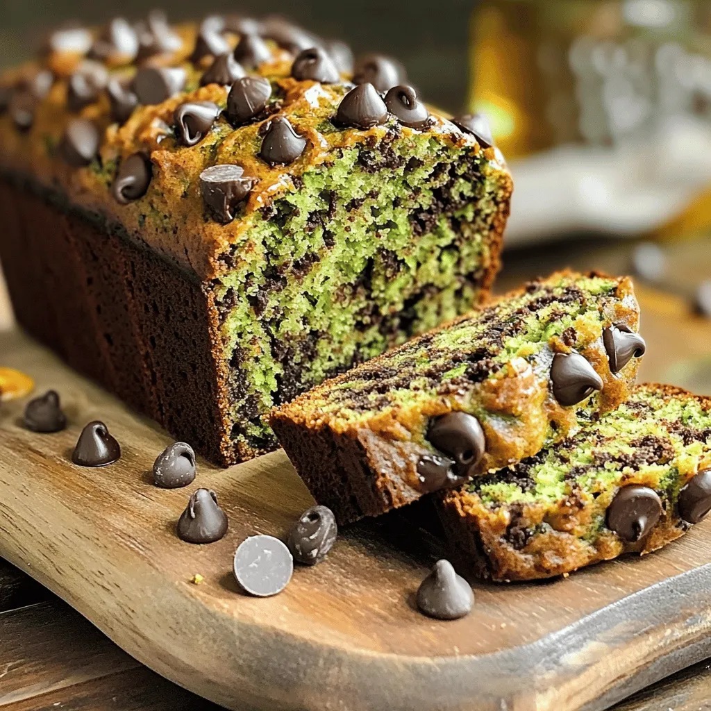 To make the best chocolate chip zucchini bread, you need fresh ingredients. Here’s what you will need: - 2 cups grated zucchini (about 2 medium zucchinis) - 1 cup all-purpose flour - 1 cup whole wheat flour - 1 teaspoon baking powder - 1/2 teaspoon baking soda - 1 teaspoon ground cinnamon - 1/2 teaspoon salt - 1/2 cup granulated sugar - 1/2 cup brown sugar, packed - 1/2 cup vegetable oil (or melted coconut oil) - 3 large eggs - 1 teaspoon vanilla extract - 1 cup semi-sweet chocolate chips - 1/2 cup chopped walnuts (optional) These ingredients create a moist bread with rich flavors. The zucchini adds moisture and nutrition without altering the taste much. While the key ingredients shine, you can customize your bread with some optional additions: - 1/2 cup chopped walnuts - 1/2 cup shredded coconut - 1/4 teaspoon nutmeg for a warm spice flavor These add-ins can enhance texture and flavor. Feel free to mix and match as you like. When choosing zucchini, look for firm, shiny ones. Here are some tips: - Check for smooth skin without blemishes. - Pick smaller zucchinis for better taste and texture. - Smell the zucchini; it should have a fresh scent. Fresh zucchini makes a big difference in your bread. Always pick the best to ensure a delightful result in your chocolate chip zucchini bread. For the full recipe, click here. Start by gathering your ingredients. You need fresh zucchini, sugar, eggs, and chocolate chips. Grate the zucchini using a box grater. You want about 2 cups. It helps to remove excess water by squeezing the grated zucchini in a clean cloth or paper towel. This step makes your bread moist but not soggy. In one bowl, mix the wet ingredients: zucchini, eggs, sugars, oil, and vanilla. In another bowl, combine the dry ingredients—flour, baking powder, baking soda, cinnamon, and salt. This keeps your bread light and fluffy. Preheat your oven to 350°F (175°C). Grease a loaf pan or line it with parchment paper. Pour the wet mix into the dry ingredients. Stir just until combined. Be careful not to overmix. Fold in the chocolate chips and walnuts if you like. Pour the batter into the prepared loaf pan. Smooth the top with a spatula. Bake for 55-65 minutes. The bread will rise and turn golden brown. To check if the bread is done, insert a toothpick into the center. If it comes out clean or with a few crumbs, it's ready. If not, bake for a few more minutes. Once done, let it cool in the pan for about 10 minutes. Then transfer it to a wire rack to cool completely. This cooling step helps the flavors develop. Enjoy your fresh and moist Chocolate Chip Zucchini Bread! For the full recipe, click here. One big mistake is overmixing the batter. Mix your wet and dry ingredients just until they blend. Too much mixing makes the bread tough. Another mistake is not greasing your pan well. Use oil or parchment paper to avoid sticking. Also, check your oven temperature. An oven that runs hot can burn the bread. Use an oven thermometer to be sure. To keep your bread moist, add extra zucchini. More moisture comes from the zucchini, making your bread soft. You can also use oil instead of butter. Oil helps keep the bread tender. Don’t overbake it! Check for doneness with a toothpick. If it comes out clean, it's done. Let the bread cool in the pan for a bit to help with moisture. Spices can take your bread up a notch. Ground cinnamon is a must, but you can add nutmeg too. Just a pinch of nutmeg gives a warm flavor. Consider vanilla extract for a sweeter taste. You can also try adding a bit of allspice for depth. For a lovely touch, mix in some chocolate chips or chopped nuts. They add flavor and crunch to every bite. For the full recipe, check out the Full Recipe section. {{image_2}} To make a gluten-free version, swap the all-purpose flour with a gluten-free blend. Look for blends that have xanthan gum, which helps with texture. Also, use gluten-free baking powder to ensure your bread rises well. Your zucchini bread will still taste great! You can make a few easy swaps to make this bread healthier. Try using applesauce instead of vegetable oil. This change keeps the bread moist while cutting calories. You can also reduce the sugar by half and use honey or maple syrup. The bread will still be sweet and tasty! Add fun flavors to your bread! Chopped nuts like walnuts or pecans give crunch. Dried fruits like cranberries or raisins can add sweetness. You can also mix in spices like nutmeg or ginger for a warm touch. Top the bread with a sprinkle of sea salt or a drizzle of honey for an extra flavor boost! For more ideas, check the full recipe. To keep your chocolate chip zucchini bread fresh, store it in an airtight container. This helps keep moisture in. You can also wrap it tightly in plastic wrap. Place it at room temperature for up to three days. If you want it to last longer, the fridge is a good option. Just remember, it might lose some moisture in the fridge. Freezing chocolate chip zucchini bread is simple and effective. First, let the bread cool completely. Then, slice it or keep it whole. Wrap each slice in plastic wrap or aluminum foil. Place the wrapped bread in a freezer-safe bag. It can stay good for up to three months. When you are ready to enjoy it, just thaw it in the fridge overnight. To reheat your zucchini bread, preheat the oven to 350°F (175°C). Place the bread on a baking tray. Heat it for about 10 to 15 minutes. This warms it through and brings back some of that fresh-baked taste. You can also use the microwave. Heat each slice for about 15 to 20 seconds. Just be careful not to overheat it, or it may become dry. Yes, you can use applesauce instead of oil. This makes the bread lighter and healthier. Use the same amount of applesauce as oil. Keep in mind, this may change the texture slightly. The bread might be a bit denser. To avoid sogginess, make sure to remove excess moisture from the zucchini. After grating the zucchini, place it in a clean kitchen towel and squeeze out the water. Also, do not skip the flour. It helps absorb any extra moisture in the batter. If you want to switch up the chocolate chips, try using nuts or dried fruit. Chopped walnuts, pecans, or raisins are great choices. You can even use white chocolate chips for a different taste. Get creative with your favorite flavors. Chocolate chip zucchini bread can last about 3 to 4 days at room temperature. Store it in an airtight container to keep it fresh. If you want to keep it longer, wrap it tightly and freeze it. It can last up to three months in the freezer. If you’re looking for the full recipe, check out the detailed instructions above. You now know how to make chocolate chip zucchini bread. We covered key ingredients, optional additions, and tips for buying fresh zucchini. The step-by-step guide included prep methods and baking tips. I shared tricks to avoid common mistakes and keep your bread moist. You learned about tasty variations and how to store leftovers correctly. With this knowledge, you can bake a delicious treat that everyone will enjoy!