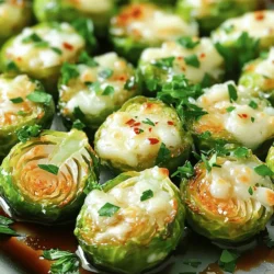 To make the perfect roasted garlic Parmesan Brussels sprouts, you need just a few simple ingredients. Here’s what you will need: - 1 lb Brussels sprouts, trimmed and halved - 2 tablespoons olive oil - 4 cloves garlic, minced - 1 teaspoon salt - 1/2 teaspoon black pepper - 1/2 teaspoon red pepper flakes (optional) - 1/2 cup grated Parmesan cheese - 2 tablespoons balsamic vinegar - Fresh parsley, chopped (for garnish) Each ingredient plays a key role in building flavor. The Brussels sprouts provide a hearty base. Olive oil ensures they roast nicely without drying out. Garlic adds a deep, savory taste. Salt and pepper enhance the natural flavors. If you like some heat, add red pepper flakes. Parmesan cheese gives a rich, cheesy finish. Balsamic vinegar adds a touch of sweetness and tang. Finally, parsley brightens the dish with color and freshness. For a detailed cooking guide, check out the Full Recipe. - Preheat the oven to 400°F (200°C). - In a large bowl, combine the halved Brussels sprouts, olive oil, minced garlic, salt, black pepper, and optional red pepper flakes. - Toss the mixture until Brussels sprouts are coated. Starting with the oven at 400°F gets the heat just right. This step is key for crispiness. Next, you mix the halved Brussels sprouts with olive oil and minced garlic. The salt and black pepper add flavor, while red pepper flakes give a little kick. Toss well so every sprout gets coated in that tasty mix. - Spread the Brussels sprouts on a baking sheet in a single layer. - Roast for 20-25 minutes until golden brown and fork-tender. - Stir halfway through for even cooking. Now, spread your coated Brussels sprouts on a baking sheet. Make sure they are in a single layer. This helps them roast nicely and get crispy! Roast them for 20-25 minutes. You’ll want to stir them halfway through. This ensures every sprout cooks evenly and gets that beautiful golden color. - Sprinkle grated Parmesan cheese and return to the oven for 5 minutes. - Drizzle with balsamic vinegar and garnish with parsley. After roasting, sprinkle the grated Parmesan cheese over the hot Brussels sprouts. Return them to the oven for just 5 minutes. This melts the cheese perfectly. When they come out, drizzle with balsamic vinegar for a sweet touch. Finally, add fresh parsley to make your dish look and taste amazing! For the full recipe, check the section above. To get the best results, choose Brussels sprouts that are uniform in size. This helps them cook evenly. When roasting, toss them every so often. This step ensures they get crispy and brown all over. If you want to try something new, substitute Parmesan with Pecorino Romano. It has a sharp flavor that works well. For a vegan option, use nutritional yeast. It gives a cheesy taste without dairy. These Brussels sprouts shine as a side dish. Pair them with grilled chicken for a complete meal. They also go well with steak or fish. Enjoy them by themselves, too, for a tasty vegetarian treat. {{image_2}} You can make roasted garlic Parmesan Brussels sprouts even more delicious. Adding lemon zest gives a fresh, bright taste. It balances the rich flavor of the cheese. You can also add chopped nuts like walnuts or pecans for a nice crunch. This extra texture makes each bite exciting. If you like heat, increase the red pepper flakes. This small change adds a nice kick. You can also try different herbs. Thyme or rosemary works well and adds new flavors. Fresh herbs can transform this dish into something special. For a vegan version, simply omit the cheese. The dish will still be tasty and satisfying. You can also use olive oil substitutes to fit dietary needs. Look for vegan butter or other oils to use in place of olive oil. This way, everyone can enjoy this dish! For the complete recipe, check the Full Recipe section. Store any leftover roasted garlic Parmesan Brussels sprouts in an airtight container in the refrigerator. This keeps them fresh for up to three days. Make sure they cool down before sealing them. This helps to avoid moisture buildup, which can make them soggy. Reheat your leftovers in the oven or air fryer to keep them crispy. Preheat your oven to 375°F (190°C). Spread the sprouts on a baking sheet and heat for about 10 minutes. If you’re in a hurry, you can use the microwave. Just remember, the texture won’t be as good, and they may turn soft. Freezing roasted Brussels sprouts is not recommended for the best texture. However, if you want to freeze them, place the sprouts in a sealed container. They can last up to a month in the freezer. When you thaw them, they might lose their crispiness, but they will still taste good. Yes, you can prep and toss the ingredients a few hours in advance. Just roast them before serving. This helps you save time and still enjoy a warm dish. These sprouts go great with grilled chicken, steak, or any fish dish. They add a tasty touch to your meal. Try them next to a juicy piece of meat for a balanced plate. The recipe is gluten-free as written. Just check product labels to confirm no hidden gluten. This way, you can enjoy your meal without worry. To get crispy sprouts, spread them in a single layer. Avoid overcrowding the baking sheet. This allows hot air to circulate and helps them crisp up nicely. This blog post covers how to make tasty roasted garlic Parmesan Brussels sprouts. You learned the key ingredients, easy steps to prepare and roast them, and tips for the best results. I shared fun ways to customize this dish and how to store leftovers. In final thoughts, these sprouts are a quick, healthy side dish. With various flavors, they can fit any meal. Enjoy making this dish your own!