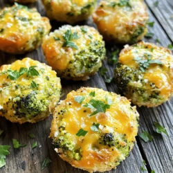 To make tasty Cheesy Roasted Broccoli Bites, you need a few simple items. Here’s what you will need: - Fresh Broccoli Florets: This is the star of the dish. Fresh florets give a great flavor. - Cheese Options: Cheddar and Parmesan: Use shredded cheddar for creaminess and grated Parmesan for a sharp taste. - Seasoning Essentials: Garlic, onion powder, paprika, salt, and black pepper add depth to your bites. - Binding Agents: Eggs and Breadcrumbs: Eggs help the mixture hold together. Breadcrumbs add crunch. - Garnishing Ingredients: Fresh parsley gives a pop of color and a fresh taste. With these ingredients, you can prepare a delightful snack that everyone will love. For the full recipe, follow the steps in the next section. 1. Preheat the Oven Start by preheating your oven to 400°F (200°C). This heat will help the bites become crispy. 2. Prepare the Baking Sheet Line a baking sheet with parchment paper. This step prevents sticking and makes cleanup easy. 3. Toss and Coat Broccoli In a large bowl, toss 2 cups of fresh broccoli florets with 2 tablespoons of olive oil. Add 2 cloves of minced garlic, 1 teaspoon onion powder, 1 teaspoon paprika, 1/2 teaspoon salt, and 1/4 teaspoon black pepper. Make sure the broccoli is well coated. 1. Initial Roasting of Broccoli Spread the seasoned broccoli in a single layer on the baking sheet. Roast it in the oven for about 15 minutes, until the broccoli starts to become tender. 2. Mixing Cheese and Other Ingredients While the broccoli roasts, mix 1 cup of shredded cheddar cheese, 1/2 cup of grated Parmesan cheese, 1/2 cup of breadcrumbs, and 2 beaten eggs in a separate bowl. Stir until everything is well combined. 1. Incorporating Broccoli and Cheese Mixture After roasting, remove the broccoli from the oven. Let it cool slightly, then chop it into smaller pieces. Add the chopped broccoli to your cheese mixture and stir until all ingredients are mixed well. 2. Forming Bites and Second Baking Form small bite-sized balls or patties with the mixture and place them on the baking sheet. Bake the bites for another 15-20 minutes until they turn golden brown and crispy. Follow these steps, and you'll create a delicious snack that everyone will love. For the full recipe, refer to the detailed instructions above. - Optimal Roasting Time For the best texture, roast the broccoli for 15 minutes first. This makes it tender yet firm. A second bake for 15-20 minutes crisps the outside. Keep an eye on them to avoid burning. - How to Avoid Soggy Bites To prevent soggy bites, make sure you dry the broccoli well after washing. Use fresh broccoli instead of frozen. It holds up better and gives a nice crunch. - Adding Extra Spices Want more flavor? Try adding some red pepper flakes for heat. You can also mix in Italian herbs for a different taste. Just a pinch can make a big difference! - Substituting Different Cheeses Cheddar and Parmesan are great, but feel free to experiment. Use mozzarella for a gooey texture or feta for a tangy taste. Different cheeses can elevate your bites even more. - Creative Plating Ideas Serve your Cheesy Roasted Broccoli Bites on a colorful platter. You can arrange them in a circle or stack them high for a fun look. Garnish with fresh parsley for a pop of color. - Ideal Dipping Sauces Pair your bites with tasty dips. Ranch or marinara sauce works well. A zesty yogurt dip can also add a refreshing twist. Try different sauces to find your favorite! {{image_2}} - Substituting with Plant-Based Cheese You can make these bites vegan by using plant-based cheese. Look for brands that melt well, such as cashew or almond cheese. These options give a similar cheesy flavor without dairy. - Egg Alternatives For an egg substitute, use flaxseed meal mixed with water. Combine 1 tablespoon of flaxseed meal with 2.5 tablespoons of water. Let it sit for five minutes until it thickens. This will help bind your mixture just like eggs. - Using Gluten-Free Breadcrumbs To keep this snack gluten-free, swap regular breadcrumbs for gluten-free ones. Many brands offer tasty options that work well in this recipe. You can even use crushed rice or corn flakes for a crunchy texture. - Other Binding Agents Instead of breadcrumbs, use ground oats or almond flour. Both options add a nice texture while ensuring your bites hold together. - Including Veggies Like Cauliflower or Carrots Get creative by adding other veggies! Cauliflower and carrots mix well with broccoli. They add flavor and color to your bites. Chop them finely and mix them in with the broccoli. - Using Seasonal Herbs Fresh herbs can elevate your bites. Try adding basil or dill for a fresh twist. You can mix these herbs into the cheese mixture for extra flavor. To keep your Cheesy Roasted Broccoli Bites fresh, store them in an airtight container. Make sure they cool completely before sealing. This keeps the bites from getting soggy. You can keep them in the fridge for about 3 to 5 days. If you want to save some for later, freezing is a great option. Allow the bites to cool first. Then, place them on a baking sheet in one layer. Freeze them for about an hour. After that, transfer them to a freezer-safe bag. They can last up to 3 months in the freezer. These bites shine when served warm. They pair well with a fresh salad or roasted veggies. For dips, try ranch or a spicy aioli. A zesty marinara sauce also works great. Enjoy experimenting with different flavors! For the full recipe, check the section above. You can tell when the broccoli bites are done by their color and texture. They should be golden brown on the outside and crispy. To check, gently press a bite with a fork. If it feels firm and the edges are crispy, they are ready. The total baking time is about 15 to 20 minutes after forming the bites. Yes, you can make these bites ahead of time. Prepare them fully and then place them on a baking sheet. Cover them and store them in the fridge for up to a day. When you are ready, bake them as directed. This way, you save time and enjoy a quick snack. I recommend using sharp cheddar and Parmesan for this recipe. Cheddar adds a rich flavor while Parmesan gives a nice depth. You can also try mozzarella for a gooey texture. Mix and match to find your favorite combination! Yes, you can use frozen broccoli, but fresh broccoli yields better results. If using frozen, make sure to thaw and drain it well. This prevents excess moisture, which can make the bites soggy. Chop it into smaller pieces for even cooking. You can make low-calorie Cheesy Roasted Broccoli Bites by using less cheese or substituting with low-fat cheese. Use whole wheat breadcrumbs or skip them entirely. You can also add more veggies for volume without many calories. Enjoy the flavors without the extra calories! This blog outlined a simple way to make Cheesy Roasted Broccoli Bites. You learned about the right ingredients and how to prepare and roast them. We discussed tips for texture, flavor, and presentation, along with variations like vegan and gluten-free options. Lastly, I shared storage methods to keep them fresh. Try these bites today for a tasty and healthy snack. Enjoy the cooking process and share your results!