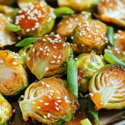 - 1 pound Brussels sprouts, halved - 2 tablespoons olive oil - 3 tablespoons honey - 2 tablespoons Sriracha sauce - 1 tablespoon soy sauce - 1 teaspoon garlic powder - Salt and pepper to taste - 2 tablespoons sesame seeds (for garnish) - 2 green onions, sliced (for garnish) Brussels sprouts are the star of this dish. I love using fresh, halved Brussels sprouts. They have a slight sweetness and a nice texture. Olive oil helps them roast well, making them crispy. Honey adds sweetness and flavor. Sriracha gives the sprouts a spicy kick. Soy sauce adds depth to the overall taste. Garlic powder brings in that lovely garlic flavor. You can adjust salt and pepper based on your taste. Sesame seeds and green onions are for garnish, adding crunch and color. Gather these ingredients, and you're ready to create a delicious dish! - Preheat the oven to 425°F (220°C). - Line a baking sheet with parchment paper. This helps with easy cleanup. - In a large bowl, combine the halved Brussels sprouts with olive oil. - Make sure each sprout is coated well. This helps them roast nicely. - In a small bowl, whisk together honey, Sriracha sauce, soy sauce, garlic powder, salt, and pepper until smooth. This mixture gives great flavor. - Pour the honey Sriracha mixture over the Brussels sprouts. Toss them to coat evenly. - Spread the Brussels sprouts in a single layer on the prepared baking sheet. - Bake for 20-25 minutes until golden brown and crispy. Toss halfway through for even cooking. This ensures all sides get that perfect crunch. To get crispy Brussels sprouts, you need the right oven temperature. Preheat your oven to 425°F (220°C). This heat helps the sprouts brown nicely. If the oven is not hot enough, they may turn out soggy. Spacing on the baking sheet matters, too. Spread the Brussels sprouts in a single layer. If they touch each other, they will steam instead of roast. This means less crispiness. Give them room to breathe for the best results. Adjusting the spice level can make a big difference. If you like it hot, add more Sriracha. If you prefer it mild, use less. You control the heat! You can also think about extra seasonings. Try adding smoked paprika for a deep flavor. A sprinkle of cumin can give it a warm touch. Experiment with what you enjoy. This recipe is a great base for your own twist! {{image_2}} If you want to change up the recipe, consider these options. You can use maple syrup instead of honey. This swap gives a nice sweet flavor. You could also try agave nectar for a different taste. For soy sauce, you can choose low-sodium soy sauce. This option makes the dish healthier and less salty. Coconut aminos is another great substitute. It adds a slight sweetness and works well here. To make your Brussels sprouts even better, think about adding nuts or seeds. Chopped walnuts give a nice crunch. You can also add sunflower seeds for a different texture. You can also mix in other vegetables. Try adding bell peppers or carrots for color and flavor. They roast well and blend nicely with the Brussels sprouts. Adding these can make your dish more colorful and flavorful. To store leftover Honey Sriracha Brussels sprouts, place them in an airtight container. Make sure to cool them down first. Store in the fridge for up to three days. This keeps them fresh and tasty. For reheating, I suggest using the oven. Preheat it to 350°F (175°C). Spread the sprouts on a baking sheet. Heat for about 10-15 minutes. This helps them regain their crispiness. You can also use a microwave. Just heat for 1-2 minutes. But they might not stay crispy. If you want to freeze Honey Sriracha Brussels sprouts, cool them completely first. Spread them out on a baking sheet. Freeze them for about an hour. This prevents them from sticking together. After they freeze, transfer them to a freezer-safe bag. Be sure to remove as much air as possible. They can last for up to three months in the freezer. When you're ready to eat, thaw them in the fridge overnight. To reheat, use your oven at 350°F (175°C) again. Bake for 15-20 minutes, until they are hot. You can also reheat them in a skillet over medium heat. Just add a splash of oil to keep them from sticking. What can I serve with Honey Sriracha Brussels Sprouts? You can serve these Brussels sprouts with many dishes. They pair well with grilled chicken, fish, or tofu. You can also serve them with rice or quinoa for a complete meal. They make a great side for holiday dinners too. Can I make this recipe ahead of time? Yes, you can prepare the Brussels sprouts ahead of time. You can coat them with the sauce and store them in the fridge for up to one day. Just bake them when you're ready to eat. This will save you time on busy days. Are Brussels sprouts healthy? What are their benefits? Brussels sprouts are very healthy. They are low in calories and high in fiber. They also have vitamins C and K, which help your immune system. Eating Brussels sprouts may promote heart health and help with digestion. You learned how to make Honey Sriracha Brussels sprouts. We discussed key ingredients, from Brussels sprouts to honey and Sriracha. I provided step-by-step instructions for preparation and baking. Tips helped ensure crispy sprouts and flavor. Variations let you customize the recipe with new ingredients. Finally, storage info showed how to keep leftovers fresh. These sprouts are tasty and simple to make. Enjoy this recipe with your family.