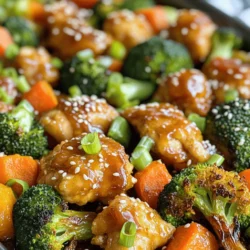 - 1 pound boneless, skinless chicken thighs - 1 cup broccoli florets - 1 cup sliced carrots To make this dish shine, you need tender chicken and fresh veggies. Chicken thighs work best because they stay juicy. Broccoli and carrots add color and crunch. Together, they create a balanced meal. - 2 tablespoons olive oil - 1/4 cup orange juice - Zest of 1 orange - 2 tablespoons soy sauce - 1 tablespoon honey - 2 cloves garlic, minced - 1 teaspoon fresh ginger, grated - Salt and pepper to taste The marinade brings flavor and moisture. Olive oil helps coat the chicken. Orange juice and zest give it a sweet, tangy kick. Soy sauce adds depth, while honey gives a hint of sweetness. Garlic and ginger add warmth. Don’t forget salt and pepper to enhance all these tastes. - Sesame seeds - Sliced green onions Garnishes are the final touch. They add texture and flavor. Sesame seeds bring a nutty crunch. Green onions provide a fresh bite. These simple additions make your dish look and taste gourmet. 1. Preheat the oven and prepare the baking sheet. Set your oven to 425°F (220°C). Line a large baking sheet with parchment paper. This makes cleanup easy. 2. Marinate the chicken. In a big bowl, mix the chicken pieces with olive oil, orange juice, orange zest, soy sauce, honey, garlic, ginger, salt, and pepper. Toss until the chicken is well-coated. Let the chicken marinate for at least 15 minutes. This step adds a lot of flavor. 1. Toss the vegetables and arrange on the sheet pan. While the chicken marinates, prepare the broccoli and carrots. In another bowl, drizzle olive oil over the broccoli and carrots. Add salt and pepper, then toss to coat. 2. Bake and stir halfway through. Spread the marinated chicken on one side of the baking sheet. Place the broccoli and carrots on the other side. Make sure they are in a single layer. Bake for 20-25 minutes. The chicken should be golden brown and reach an internal temperature of 165°F (75°C). Stir the vegetables halfway through cooking to ensure they cook evenly. 1. Cool and garnish before serving. Once done, remove the pan from the oven. Let it cool for a couple of minutes. Serve the orange chicken and broccoli hot. Top with sesame seeds and sliced green onions for extra crunch and flavor. How long should I marinate the chicken? Marinating for at least 15 minutes is key. This time allows the chicken to soak up the flavors. You can marinate longer if you want. Just remember to keep it in the fridge to stay safe. How can I enhance the marinade flavors? Use fresh ingredients like garlic and ginger. They add depth and brightness. Try adding some crushed red pepper for a kick. Fresh herbs can also boost the taste. Just mix and match to find your favorite blend. How can I achieve crispy chicken? Use high heat when baking. Preheat your oven to 425°F (220°C). Make sure the chicken pieces are in a single layer. This helps them crisp up nicely. You can also broil the chicken briefly for extra crunch. How do I ensure the vegetables are perfectly cooked? Cut the broccoli and carrots into similar sizes. This helps them cook evenly. Toss them with olive oil, salt, and pepper before baking. Stir the veggies halfway through cooking. This gives them a chance to brown and soften just right. What should I pair with this dish? Rice or quinoa are great options. They soak up the orange sauce beautifully. You can also serve this dish with a side salad for a fresh crunch. How can I use this dish for meal prep or gatherings? This recipe is perfect for meal prep. Just divide it into containers for the week. For gatherings, serve it on a large platter. It looks bright and inviting, making it a hit with guests. {{image_2}} You can easily switch chicken thighs for chicken breasts. Breasts are leaner but still tasty. For veggies, try bell peppers or snap peas. They add color and crunch too. Want more heat? Add red pepper flakes to the marinade. This gives a nice kick. You can also use other citrus fruits like lime or lemon. They bring a fresh twist to the dish. If you're gluten-free, use tamari instead of soy sauce. This keeps the flavor strong and safe. For a vegetarian option, swap chicken for firm tofu. Press it to remove extra water for best results. To store leftovers, let the dish cool completely. Place the chicken and broccoli in an airtight container. Keep it in the fridge. Your leftovers will last for about 3 to 4 days. When you reheat, you can warm them in the oven or microwave. For freezing, let the dish cool down before packing. Use a freezer-safe container or heavy-duty freezer bags. This meal can last for up to 3 months in the freezer. To thaw, place it in the fridge overnight. When ready to eat, reheat it in the oven or microwave until hot. This keeps the flavors fresh and tasty. Marinate the chicken for at least 15 minutes. This time helps the chicken soak up the orange juice and seasonings. If you have more time, try to marinate for 30 minutes or longer. This longer time gives you even better flavor and tenderness. You can use frozen vegetables if needed. However, they may change the cooking time. Frozen veggies often need a bit more time to cook through. They may also release water, making the dish less crisp. If you use frozen broccoli or carrots, add them to the pan during the last 10 minutes of baking. If you don’t have orange juice, other citrus juices work well. Lemon or lime juice can add a nice tartness. Grapefruit juice can also add a unique flavor. Just remember to adjust the sweetness if needed. You might want to add a little more honey or sugar to balance the tartness. This article covered a simple, tasty chicken dish with fresh veggies. It guided you through essential ingredients, marinade options, cooking steps, and storage tips. I shared helpful variations and cooking techniques to make the meal your own. With these skills, you can easily create a flavorful and healthy meal. Enjoy experimenting with different ingredients and flavors. Happy cooking!