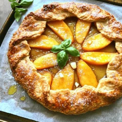 Here are the simple ingredients you'll need to make a Rustic Peach Galette: - 2 medium ripe peaches, sliced - 1 tablespoon lemon juice - 2 tablespoons sugar (divided) - 1 teaspoon vanilla extract - 1 teaspoon cornstarch - 1 pre-made pie crust (store-bought or homemade) - 1 tablespoon unsalted butter, diced - 1 egg, beaten (for egg wash) - Pinch of salt - Optional: fresh basil or mint for garnish Each ingredient plays a key role in creating the perfect galette. The ripe peaches provide a sweet, juicy filling. The lemon juice adds brightness, while sugar enhances the natural sweetness. Cornstarch helps thicken the filling, preventing it from being runny. The pie crust offers a flaky, buttery base. Unsalted butter adds richness, and the egg wash gives a lovely golden color. Lastly, fresh herbs like basil or mint can elevate your dish with a pop of flavor. To start, we need to make the peach filling. First, slice two medium ripe peaches into thin pieces. Then, place them in a mixing bowl. Add one tablespoon of lemon juice and one tablespoon of sugar. The lemon juice adds brightness, while the sugar helps sweeten the peaches. Mix gently to coat the peaches. Next, add one teaspoon of vanilla extract and one teaspoon of cornstarch to the bowl. The cornstarch thickens the juices when baking. Toss everything together until the peaches are well-coated. Let the mixture sit for about 10-15 minutes. This step is called macerating. It draws out the peach juices and enhances the flavor. Now it’s time to assemble our galette. Take your pre-made pie crust and roll it out on a lightly floured surface. Aim for a rough circle about 12 inches wide. Don’t worry about making it perfect; rustic is the goal! Next, transfer the rolled-out crust to a baking sheet lined with parchment paper. Spoon the peach filling into the center of the crust, leaving a 2-inch border around the edges. This space is for folding the crust over the peaches. Gently fold the edges of the crust over the filling, making pleats as you go. This creates a beautiful, rustic look. Sprinkle the remaining tablespoon of sugar over the exposed crust and peaches. Dot the peach mixture with one tablespoon of diced unsalted butter for added richness. Before baking, brush the edges of the crust with a beaten egg. This gives the crust a nice golden color. Preheat your oven to 400°F (200°C). Once the oven is ready, place the galette in and bake for 25-30 minutes. Keep an eye on it. You want the crust to turn golden brown and the peaches to bubble. When it’s done, remove it from the oven and let it cool for a few minutes before slicing. Enjoy your delicious Rustic Peach Galette! To fold the crust, start at one edge. Gently lift the edge and fold it over the filling. Create small pleats as you go. This adds charm and holds the peaches in place. Don’t worry about perfection; rustic means cozy and homemade. For a golden crust, brush the edges with a beaten egg. This egg wash gives your galette a lovely shine. You can sprinkle a little sugar on top too. This adds a sweet crunch to the crust as it bakes. The best way to serve your galette is warm or at room temp. A scoop of vanilla ice cream is great on the side. The cold ice cream pairs well with warm peaches. If you want a fresh touch, add basil or mint as a garnish. Place some on top for color and flavor. When serving, slice the galette into wedges. Arrange them on a nice plate. A simple presentation makes it look inviting. Enjoying this dessert with family or friends makes it even better! {{image_2}} You can easily swap peaches for other fruits. Try ripe plums, sweet nectarines, or juicy cherries. Each fruit adds a unique taste to your galette. Seasonal fruits also work great. In summer, use berries like strawberries or blueberries. In fall, consider apples or pears. These choices create a delicious dessert for every season. Spices and herbs can elevate your galette. A pinch of cinnamon or nutmeg adds warmth and depth. You might also try fresh herbs like basil or mint. These herbs bring a fresh twist to the sweet fruit. You can also play with the crust. Use a flavored pie crust for added taste. Try a whole wheat crust for a nutty flavor. For a sweet touch, add a bit of sugar or vanilla to the crust. These small changes can make your galette extra special and unique. To keep your Rustic Peach Galette fresh, store it in the fridge. First, let it cool completely. Then, cover it with plastic wrap or aluminum foil. This keeps it moist and prevents it from drying out. It can last up to three days in the fridge. If you want to keep it longer, freezing is a great option. Wrap the galette tightly in plastic wrap, then place it in a freezer bag. It can stay in the freezer for up to three months. Just remember to label it with the date. Reheating your galette can be easy. The best way is to use an oven. Preheat your oven to 350°F (175°C). Place the galette on a baking sheet. Heat it for about 10-15 minutes. This method keeps the crust crispy. You can also use a microwave if you are short on time. Place a slice on a microwave-safe plate. Heat it for 20-30 seconds. However, this method may make the crust soft. If you want a crispier texture, stick to the oven. Yes, you can use a homemade pie crust. Making your own crust gives it a fresh taste. Just make sure it is rolled out thinly and evenly. This will help it bake nicely. Use a simple recipe with flour, butter, and water. Chill the dough before rolling it out for the best results. Look for peaches that are slightly soft when you press them gently. They should have a nice, sweet smell. The color should be a vibrant yellow or orange, not too green. If they are hard, they need more time to ripen. You can leave them at room temperature for a few days. If you want a healthier option, try using honey or maple syrup. These natural sweeteners add flavor too. Adjust the amount since they are sweeter than sugar. You can also use coconut sugar or agave syrup for a different taste. Always taste your mixture to make sure it's sweet enough. Absolutely! You can mix peaches with berries like blueberries or raspberries. Cherries or plums also work well. Just remember to adjust the sugar based on how sweet the fruit is. This way, you create a unique flavor with each bite. Keep any leftover galette in an airtight container. It will stay fresh in the fridge for up to three days. If you want to keep it longer, you can freeze it. Wrap it tightly in plastic wrap and then in foil. It can last for up to three months in the freezer. To reheat, place the galette in an oven at 350°F (175°C). Bake for about 10-15 minutes. This helps it regain its crispiness. You can also use a microwave, but it may become soft. If you want a quick warm-up, the oven is best. Yes, frozen peaches work in this recipe. Just thaw them and drain the excess juice. This prevents the filling from becoming too watery. The taste may be slightly different, but they are still delicious. Enjoy your galette any time of the year! You’ve learned how to make a delicious peach galette from scratch. We discussed key ingredients, step-by-step instructions, and tips for a perfect bake. Remember, using ripe peaches and correct baking time brings out great flavors. You can get creative with different fruits and flavors too! Store any leftovers properly, and you’ll enjoy this treat longer. Baking can be fun and easy, especially with this simple recipe. Dive in, enjoy the process, and share this delightful dish with others!