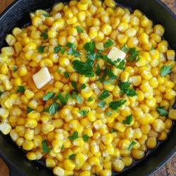 - 4 cups fresh corn kernels - 1/4 cup unsalted butter - 3 tablespoons honey - 1/4 teaspoon cayenne pepper (optional) - Salt and black pepper to taste - Fresh parsley or chives for garnish You can use fresh corn or frozen corn. If you choose frozen corn, make sure to thaw and drain it first. For sweeteners, maple syrup or agave nectar works well. If you need a butter substitute, try using coconut oil or vegan butter for a dairy-free option. Honey butter skillet corn pairs great with grilled chicken or fish. It also goes well with spicy dishes, like tacos or BBQ ribs. For sides, serve it alongside a fresh salad or creamy coleslaw. This makes a colorful and tasty meal. To start, you need a good pan. A cast-iron skillet works great. It holds heat well. A non-stick pan is also a good choice. It makes clean-up easy. Next, gather your ingredients. You need fresh corn kernels, butter, honey, cayenne pepper, salt, and black pepper. Chop parsley or chives for garnish. The fresh herbs add color and flavor. Now, let’s cook the corn. Heat your pan over medium heat. Add the unsalted butter and let it melt. It should bubble gently. Once the butter melts, add the corn kernels. Stir the corn well to coat it in butter. This step is key. Cook the corn for about 5-7 minutes. Stir occasionally. You want the corn to become tender. Look for a slight caramelization. This adds a nice sweetness. While your corn cooks, it is time to make the honey mixture. In a small bowl, combine honey, cayenne pepper, salt, and black pepper. Mix it well to blend the flavors. Once the corn is tender, pour the honey mixture over it. Stir to mix everything thoroughly. Cook for another 2 minutes. This melds all the flavors together. Remove the skillet from heat. Now, sprinkle the fresh herbs on top for a lovely finish. To sauté corn well, use a large skillet. A cast-iron pan works best. This type of pan holds heat and gives you a nice caramelization. If you use a non-stick pan, ensure it is hot enough before adding the corn. Control the heat while cooking. Start with medium heat to melt the butter. Once it bubbles, add the corn. Stir often to prevent burning. Keep the heat steady to help the corn caramelize. You want that golden color for the best taste. Spices can elevate your corn dish. A pinch of cayenne pepper adds a nice kick. You can also play with smoked paprika or garlic powder for depth. They give it an extra layer of flavor. Herbs bring freshness. Fresh parsley or chives add a pop of color and taste. Try basil or cilantro for a different twist. You can mix and match to find your favorite blend. Garnishing makes your dish pop. Sprinkle chopped parsley or chives on top for a fresh look. You can also add some red pepper flakes for color. Serve the corn in a bowl or on a platter. This makes it easy for family meals or gatherings. Pair it with grilled chicken or fish for a full meal. Your guests will love the vibrant colors and flavors. {{image_2}} You can change the sweetness in this dish. Try maple syrup or agave instead of honey. Each option gives a unique taste. You can also use brown sugar for a richer flavor. Want to add more to your skillet corn? Toss in some diced bell peppers or zucchini. These will add color and nutrition. For protein, think about adding cooked shrimp or chicken. You can roast your corn in the oven for a different flavor. Spread the corn on a baking sheet. Drizzle with butter and honey, then roast at 400°F for 20 minutes. This gives a nice caramelized touch. Grilling is another fun way to cook it. The smoky flavor from the grill enhances the corn's sweetness. Just toss the corn in a grill basket and cook until tender. For a Mexican twist, add lime juice and queso fresco on top. This gives a zesty kick and creaminess. Want to try a Thai-inspired version? Mix in some coconut milk and a dash of fish sauce. It creates a sweet and savory blend that is hard to resist. Fusion ideas can be fun too. Think about adding a dash of curry powder for a spicy flavor. Or try garlic and Parmesan for an Italian touch. The options are endless, so feel free to experiment! To store leftover honey butter skillet corn, let it cool first. Use an airtight container to keep it fresh. Place the container in the fridge. This will help keep the corn tasty. Leftover skillet corn will last about 3 to 4 days in the fridge. Always check for any off smell or change in color before eating. If you see or smell anything odd, toss it out. Freezing honey butter skillet corn is easy. Here’s how to do it step-by-step: 1. Allow the corn to cool completely. 2. Transfer it to a freezer-safe bag or container. 3. Remove as much air as possible to prevent freezer burn. 4. Label the bag with the date. You can freeze it for up to 3 months. When you are ready to eat it, thaw it in the fridge overnight. To reheat, put it in a skillet over medium heat. Add a splash of water or broth to keep it moist. Stir it often until it’s hot. This method helps keep the flavor. There are many fun ways to use leftover honey butter skillet corn. Here are some ideas: - Corn Fritters: Mix the corn with flour and eggs. Fry them for tasty bites. - Soup Base: Blend the corn into a creamy soup. Add broth and your favorite spices. - Tacos: Use the corn as a filling. Add beans and cheese for a quick meal. Get creative with your leftovers. You can make new dishes that keep the flavors fresh and exciting. Can I use canned corn instead of fresh or frozen? Yes, you can use canned corn. Drain and rinse it first. Canned corn is softer, so reduce cooking time by a few minutes. How do I make it spicier? Add more cayenne pepper or try crushed red pepper flakes. You can also mix in diced jalapeños for extra heat. What can I substitute if I am allergic to butter? Use olive oil or coconut oil instead of butter. These will add a different flavor but still taste great. What is the best way to know when corn is caramelized? Look for a golden brown color on the corn. It will smell sweet and nutty when it's done. How long does it take for corn to cook through? It takes about 5 to 7 minutes for fresh corn. Frozen corn might take a minute longer. What dishes pair well with Honey Butter Skillet Corn? This corn dish goes well with grilled chicken, steak, or fish. It also complements a fresh salad. Can this be made ahead of time? Yes, you can prepare it ahead. Reheat on the stove with a splash of water to keep it moist. In this post, we explored how to make delicious honey butter skillet corn. We covered ingredients, cooking techniques, and even variations to suit your taste. Remember, feel free to swap ingredients and try different methods. This dish can complement various meals and can be stored for later use. I hope you feel inspired to create this tasty side dish. Enjoy the sweet and savory flavors, and have fun experimenting in the kitchen!