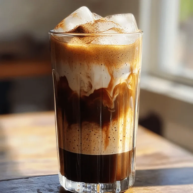 To make the Iced Brown Sugar Oat Milk Shaken Espresso, you need the best ingredients. Each one plays a key role in creating a rich and tasty drink. Here’s what you will need: - 1 cup brewed espresso (about 2 shots) - 2 tablespoons brown sugar, packed - 1 cup oat milk - Ice cubes - 1/2 teaspoon vanilla extract (optional) - A pinch of cinnamon (for garnish) These simple ingredients help you make a drink that is sweet, creamy, and refreshing. The espresso gives a strong coffee flavor, while the brown sugar adds a nice touch of sweetness. Oat milk brings a creamy texture, perfect for shaking. If you want, add vanilla extract for a hint of flavor. Finally, a sprinkle of cinnamon on top adds a warm spice, making each sip delightful. When you gather these items, make sure they are fresh. Good ingredients make all the difference in taste. Enjoy the process of making this drink as much as you enjoy drinking it! To start, you need to brew your espresso. You can use any method you like, such as a moka pot or an espresso machine. I prefer a machine for its quick brew time. Aim for about 2 shots or 1 cup of espresso. Once brewed, let the espresso cool slightly. This step is key to prevent the ice from melting too fast. You want strong, tasty coffee. If the espresso is too hot, it will water down your drink. Now, grab a cocktail shaker or a large jar with a tight lid. Pour in your warm espresso and add 2 tablespoons of brown sugar. Shake it well! This step is crucial. You want to make sure the sugar dissolves fully. If it doesn’t, your drink won’t be sweet enough. Next, fill your shaker or jar with ice cubes. Then, pour in 1 cup of oat milk. If you want, add a dash of vanilla extract for more flavor. Secure the lid tightly and shake it hard for about 30 seconds. This creates a lovely frothiness. If you want a frothier drink, shake a bit longer. Finally, strain the mixture into a glass filled with fresh ice. To add a touch of flavor, sprinkle a pinch of cinnamon on top. Your Iced Brown Sugar Oat Milk Shaken Espresso is ready to enjoy! Choosing the right coffee beans Start with high-quality coffee beans for the best flavor. Look for medium to dark roasts. These offer rich flavors that pair well with oat milk. Freshly ground beans enhance the taste. I recommend using a burr grinder for even grounds. Adjusting the coffee-to-water ratio Use about 2 tablespoons of coffee for every 6 ounces of water. This ratio makes the espresso strong but balanced. Experiment with this ratio to find your perfect strength. Alternatives to brown sugar If you want a different flavor, try maple syrup or honey. Coconut sugar is another great option. Each sweetener adds a unique taste. Just remember to adjust the amount based on sweetness. Adjusting sweetness levels Start with the recipe’s brown sugar amount. Taste before serving. You can always add more if needed. This way, you control the sweetness to your liking. Other spices and flavorings to consider Cinnamon is a classic choice. You can also try nutmeg or cardamom for a twist. A pinch of cayenne adds heat if you like spice. These can transform your drink into a fun treat. Benefits of vanilla extract Adding vanilla extract boosts the overall flavor. It brings warmth and depth to your drink. Plus, it smells amazing! Just half a teaspoon does the trick. {{image_2}} You can change the oat milk to other non-dairy options. Almond milk works well, adding a slight nutty flavor. Soy milk gives a creamier texture. You can also try coconut milk for a tropical twist. For sweeteners, use maple syrup or agave nectar. These options keep your drink vegan-friendly. They add their unique flavors that can enhance your drink. In the fall, add a dash of pumpkin spice to your drink. This spice mix brings warmth and a cozy feeling. You can mix it right in with the brown sugar for a sweet treat. Summer calls for fresh fruit. Try adding a hint of berry syrup. Raspberry or strawberry can brighten your drink. Just mix in a few drops before shaking. If you love this drink, try other espresso-based options. A classic iced latte is simple and refreshing. It combines espresso with cold milk and ice. For a twist, make a cold brew coffee. It has a smooth taste and can be flavored with syrups. Each drink has a different flavor profile, making them fun to explore. To store unused brewed espresso, let it cool first. Pour it into a clean, airtight container. This helps keep it fresh. If you store it in the fridge, use it within two days for the best taste. For oat milk, keep it sealed and in the fridge. It lasts about seven to ten days after opening. Always check the expiration date. If it smells sour or looks lumpy, toss it out. Yes, you can make it ahead of time! Brew your espresso and store it in the fridge. You can mix the brown sugar in when you are ready to drink. For chilling methods, pour the espresso over ice. This cools it quickly. You can also use a shaker with ice cubes to cool it down fast. To safely reheat brewed espresso, use low heat. You can warm it on the stove or in the microwave. For the microwave, just heat for 15 seconds at a time until warm. To keep the drink chilled and frothy, serve it right after shaking. If you need to wait, store it in the fridge. When ready, shake it again to bring back the froth. You can change the sweetness by adding more or less brown sugar. Start with two tablespoons. If you like it sweeter, add another tablespoon. For less sweetness, use just one tablespoon. You can also try other sweeteners like maple syrup or honey. Always mix well to see if it’s to your taste. I recommend using barista blend oat milk. It froths well and has a great taste. Regular oat milk works too, but the barista blend gives a creamier texture. Check for unsweetened options if you want to control the sugar level. Different brands may taste different, so try a few to find your favorite. Yes, you can use decaffeinated espresso for this drink. It will still taste great and give you a nice pick-me-up without the caffeine. Just follow the same steps in the recipe. The brown sugar and oat milk will add flavor and richness without the buzz. If you don’t have a shaker, use a blender. Blend the espresso and brown sugar first. Then add the ice and oat milk. Blend it all together until frothy. You can also use a whisk or a milk frother to mix the drink. Just be sure to mix well for the best texture. This drink goes well with light pastries like muffins or scones. A slice of coffee cake or a piece of chocolate croissant also makes a nice match. For something savory, try a slice of toast with avocado. These pairings will enhance your coffee experience. In this blog post, we explored how to make a delicious Iced Brown Sugar Oat Milk Shaken Espresso. We covered the key ingredients, the steps to brew and mix your drink, and tips for perfecting the flavor. I shared ideas for variations and how to store your drink for later use. You can easily customize the sweetness and try new flavors. Now you have all the tools to create a refreshing coffee treat right at home. Enjoy your brew and share it with friends!