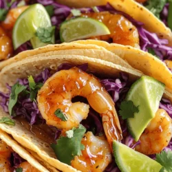 - 1 lb large shrimp, peeled and deveined - 3 tablespoons olive oil - 3 cloves garlic, minced - 2 tablespoons honey - 1 teaspoon smoked paprika - 1 teaspoon ground cumin - 1 teaspoon chili powder - Salt and pepper to taste - 8 small corn or flour tortillas The main ingredients are simple but pack a punch. Fresh shrimp is the star here. You want large shrimp that are peeled and deveined. This makes it easier to cook and eat. Olive oil adds richness. Garlic gives a strong flavor. Honey balances the dish with its sweetness. The spices like smoked paprika, cumin, and chili powder add depth and warmth. Don't forget the salt and pepper for seasoning! Lastly, choose either corn or flour tortillas. Both work well with these shrimp. - 1 cup purple cabbage, shredded - 1 avocado, sliced - 1 lime, cut into wedges - Fresh cilantro, for garnish Toppings make the tacos shine! Shredded purple cabbage adds crunch and color. Sliced avocado brings creaminess. Lime wedges provide a fresh zing when squeezed. Fresh cilantro adds a burst of flavor. You can mix and match these toppings to suit your taste. They all complement the shrimp nicely. - Mixing bowl and sheet pan - Parchment paper - Cooking utensils Using the right tools makes cooking easier. A mixing bowl is needed for the marinade. A sheet pan helps roast the shrimp evenly. Lining it with parchment paper keeps the shrimp from sticking. Basic cooking utensils like spatulas or tongs are helpful for flipping and serving. These tools help you create the perfect tacos with ease. Start by mixing 3 tablespoons of olive oil in a bowl. Add 3 cloves of minced garlic and 2 tablespoons of honey. Next, sprinkle in 1 teaspoon each of smoked paprika, ground cumin, and chili powder. Season it with salt and pepper to taste. Mix well to get a smooth marinade. Take 1 pound of peeled and deveined shrimp and add them to the marinade. Make sure to coat each shrimp thoroughly. Let the shrimp sit in the marinade for about 10 minutes. This helps the shrimp soak up all those tasty flavors. First, preheat your oven to 400°F (200°C). While the oven heats up, arrange the marinated shrimp in a single layer on a sheet pan lined with parchment paper. Roast the shrimp in the oven for 8 to 10 minutes. They should turn pink and be fully cooked. While the shrimp roasts, warm 8 small tortillas in a pan over medium heat. Cook them for about 30 seconds on each side until they are slightly toasted. Once the shrimp are done, take the sheet pan out of the oven. To assemble your tacos, place a handful of shredded purple cabbage on each tortilla. Add a few shrimp on top and finish with sliced avocado. Squeeze fresh lime juice over the tacos and garnish with chopped cilantro. Enjoy! To get the best flavor, marinate the shrimp for at least 10 minutes. This allows the shrimp to soak up the garlic and honey. If you have more time, marinate for up to 30 minutes. This gives even deeper flavor. For spice, adjust the chili powder. If you like heat, add more. For a milder taste, reduce the spice. Be careful not to overcook the shrimp. They cook fast, so check them at 8 minutes. They should turn pink and firm. For tortillas, warm them gently. Heat them for about 30 seconds on each side. This keeps them soft and easy to fold. Serve the tacos on a large platter. Arrange them in a line for a fun look. You can add lime wedges on the side. This adds color and lets people squeeze lime onto their tacos. For garnish, sprinkle fresh cilantro on top. It adds a bright touch and a fresh taste. {{image_2}} You can switch shrimp for chicken or tofu. For chicken, use boneless breasts. Cut them into small pieces. Marinate just like the shrimp for great flavor. Bake for 15-20 minutes until cooked through. For tofu, choose firm tofu. Press it to remove excess water. Cut it into cubes and marinate. Bake for about 25 minutes until golden and crispy. Adding fruits can boost flavor. Mango or pineapple adds sweetness and a fresh taste. Dice the fruit and mix it in with your shrimp or serve it on top. You can also try different spices. For a twist, use chili flakes or fresh herbs. Adjust spices based on your taste. A pinch of cayenne can add heat, while fresh cilantro gives brightness. For a gluten-free option, use corn tortillas. They are tasty and safe for gluten-free diets. You can also make low-carb tacos with lettuce wraps. Just use large lettuce leaves instead of tortillas. For vegan tacos, skip the shrimp. Use chickpeas or lentils instead. Marinate them and roast as you would shrimp. This way, everyone can enjoy a delicious taco! To keep your shrimp tacos fresh, store leftovers in an airtight container. This keeps out moisture and air. Place the shrimp and toppings separately if possible. This helps maintain texture. You can store them in the fridge for up to 3 days. After that, the shrimp may lose flavor and texture. When reheating shrimp, use low heat to avoid overcooking. Place shrimp in a pan over medium-low heat. Stir gently until heated through. For tortillas, wrap them in foil and warm in the oven. This keeps them soft and fresh. Aim for about 5 minutes at 350°F (175°C). Yes, you can freeze the shrimp! Place the cooked shrimp in a freezer-safe bag. Remove as much air as possible before sealing. The shrimp can last up to 3 months in the freezer. When ready to eat, thaw in the fridge overnight. Reheat gently to avoid rubbery shrimp. Yes, you can use frozen shrimp. Just remember to thaw them first. To thaw frozen shrimp, place them in a bowl of cold water for about 15-20 minutes. You can also leave them in the fridge overnight. Avoid using hot water, as it can cook the shrimp unevenly. Shrimp tacos pair well with many sides. Here are some ideas: - Mexican rice - Black beans - Corn on the cob - Guacamole - Salsa or pico de gallo - A fresh green salad These dishes enhance the meal and add color to your plate. Cooked shrimp change color. They should turn pink and opaque. Look for these signs: - Shrimp curl into a C shape. - They feel firm to the touch. - The internal temperature reaches 120°F (49°C). These signs mean your shrimp are ready to enjoy! In this post, we covered all you need for shrimp tacos. We explored ingredients, from fresh shrimp to perfect toppings. You learned how to prepare a tasty marinade and cook the shrimp just right. I shared tips for great flavor and safe cooking. Finally, we discussed variations and storage tips for leftovers. Remember, shrimp tacos are fun and quick to make. Enjoy experimenting with flavors and ingredients that suit you best. Happy cooking!