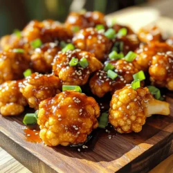 - 1 medium head of cauliflower, cut into bite-sized florets - 1 cup all-purpose flour (or almond flour for gluten-free) - 1 cup water (or plant-based milk) - 1 cup teriyaki sauce (store-bought or homemade) Cauliflower is the star of this dish. It soaks up the teriyaki sauce well. You can use all-purpose flour for a crisp texture. If you prefer gluten-free, almond flour works great too. The teriyaki sauce adds that sweet and savory kick. - 1 teaspoon garlic powder - 1 teaspoon onion powder - 1 teaspoon smoked paprika - Salt and pepper to taste Seasoning is key. Garlic powder delivers a nice punch. Onion powder adds depth, while smoked paprika gives a subtle warmth. Don’t forget to add salt and pepper to enhance all these flavors. - 1 tablespoon sesame oil - 2 tablespoons green onions, chopped (for garnish) - Toasted sesame seeds (for garnish) Garnishes elevate this dish. A drizzle of sesame oil gives a rich taste. Chopped green onions add freshness. Toasted sesame seeds add a delightful crunch. These simple touches make your wings look and taste gourmet. - Preheat your air fryer to 400°F (200°C). - Cut the cauliflower into bite-sized florets. Get ready for some fun in the kitchen! Preheating the air fryer is key. It helps the wings get crispy. While it heats up, wash your cauliflower well. Cutting it into bite-sized florets ensures even cooking. - In a bowl, whisk together flour, garlic powder, onion powder, smoked paprika, salt, and pepper. - Gradually add water or plant-based milk to the mixture. Making the batter is easy and fun! Use all-purpose flour or almond flour for a gluten-free option. Whisking the flour with spices adds great taste. Once mixed, slowly pour in the water or milk. You want a smooth batter that coats the florets well but isn’t too thick. - Dip each cauliflower floret into the batter, coating it well. - Place the coated florets in a single layer in the air fryer. - Cook for 12-15 minutes or until golden brown and crispy. Shake the basket halfway through for even cooking. - While the cauliflower cooks, heat teriyaki sauce with sesame oil in a small pan. - Once cooked, toss the cauliflower in the warm teriyaki sauce. Coating each floret in batter is fun. Make sure they are fully covered and shake off extra batter. Air frying the cauliflower makes it crispy and delicious! Cooking for 12-15 minutes gives the best crunch. Heating the teriyaki sauce adds flavor. Tossing the wings in sauce right after cooking makes them extra tasty. Enjoy your homemade teriyaki cauliflower wings! To get those perfect crispy wings, start with the batter. You want it thick enough to coat the cauliflower well. If it’s too runny, it won't stick. If it’s too thick, it won't coat evenly. Aim for a smooth blend. Shaking the basket is key. Halfway through cooking, give it a good shake. This helps all sides get crispy and brown. Don't skip this step! If you want to boost the taste, consider making your own teriyaki sauce. Mixing soy sauce, honey, ginger, and garlic gives a fresh twist. You can also add some chili flakes for a kick. For spices, think outside the box! Try adding a bit of cayenne for heat or some five-spice powder for depth. These small changes can really change the dish. Overcrowding your air fryer is a mistake. If you pack too many pieces in, they won’t cook evenly. Instead, cook in batches. This way, each floret gets the heat it needs to crisp up. Every air fryer is a bit different. Check your model's cooking times. You might need to adjust the time by a couple of minutes. Always keep an eye on them for that perfect golden color! {{image_2}} You can make these wings gluten-free easily. Just swap out the all-purpose flour for almond flour. Almond flour gives a nice crunch and adds a nutty flavor. It works well in the batter, so your wings stay crispy and tasty. You can switch up the teriyaki sauce for other great flavors. Try buffalo sauce for a spicy kick or BBQ sauce for a sweet twist. Each sauce will give the wings a new taste, making it fun to explore. You could even mix sauces to create your own unique flavor. Want to add more veggies? You can toss in bell peppers or carrots along with the cauliflower. For a heartier option, add some tofu or tempeh. Just cut them into bite-sized pieces and coat them in the batter. This way, you get a mix of textures and flavors in every bite. It's a great way to make your meal even more colorful and healthy. After enjoying your Air Fryer Teriyaki Cauliflower Wings, let them cool. Place the leftovers in an airtight container. This helps keep them fresh. Store them in the fridge for up to three days. When you're ready to eat, you’ll have a tasty treat waiting for you. To reheat, the air fryer works best. Set it to 350°F (175°C). Place the cauliflower wings in the basket in a single layer. Heat them for about five to seven minutes. This method keeps them crispy. You can also use a microwave, but they may get soggy. If you want to save some for later, freezing is a great choice. First, let the wings cool completely. Then, place them in a freezer-safe bag. Remove as much air as possible. They can last for up to three months in the freezer. When ready to eat, thaw them overnight in the fridge. Reheat in the air fryer for the best texture. Cook your cauliflower wings for about 12 to 15 minutes. Preheat your air fryer to 400°F (200°C) before you start. Place the coated florets in a single layer. Shake the basket halfway through to ensure even cooking. When they turn golden brown, they are ready to enjoy! Yes, you can use store-bought teriyaki sauce. Look for a brand that uses good ingredients. A quality sauce will add a lot of flavor to your wings. However, making your own sauce can enhance taste even more. It lets you control the sweetness and saltiness. These wings taste great with various dips. Here are some ideas: - Soy sauce: A classic choice that compliments the teriyaki flavor. - Sweet chili sauce: Adds a kick of heat and sweetness. - Sriracha mayo: Mix sriracha with mayonnaise for a creamy dip. - Ranch dressing: A cool and creamy option that balances the wings' flavor. Feel free to mix and match your favorites! In this blog post, I shared a simple way to make tasty air-fried cauliflower wings. We covered key ingredients like cauliflower, flour, and teriyaki sauce. I also detailed step-by-step instructions and tips for a crispy finish. Remember, you can customize these wings with different sauces or spices. Whether you store them in the fridge or freeze them, these wings offer great flexibility. Enjoy making these healthy treats at home, and don’t hesitate to experiment with new flavors!