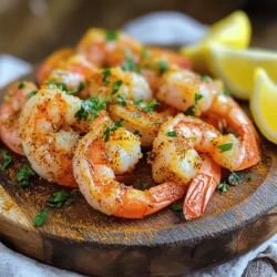 - 1 pound large shrimp, peeled and deveined - 2 tablespoons Old Bay seasoning - 1 tablespoon olive oil - 1 teaspoon garlic powder - 1 teaspoon smoked paprika - ½ teaspoon black pepper - ¼ teaspoon cayenne pepper (optional for extra heat) - Salt to taste - 1 lemon, zest and juice - Fresh parsley, chopped for garnish Measuring spices well is key. Use measuring spoons for accurate amounts. This helps the shrimp taste great. For the shrimp, make sure they are peeled and deveined. To do this, hold the shrimp in one hand. Use the other hand to cut along the back. Remove the shell and dark vein. Rinse under cold water and pat dry. You can add your favorite herbs or spices. Fresh dill or cilantro can work well. If you want to change the shrimp, try using scallops or fish instead. Adjust the cooking time as they may vary. To start, gather your ingredients. You need shrimp, Old Bay seasoning, and a few spices. In a large bowl, add the shrimp. Then, sprinkle in 2 tablespoons of Old Bay seasoning. Next, drizzle in 1 tablespoon of olive oil. After that, add 1 teaspoon of garlic powder and 1 teaspoon of smoked paprika. Don’t forget ½ teaspoon of black pepper and ¼ teaspoon of cayenne pepper if you want heat. Mix it all well. Now, zest the lemon. You need the zest and the juice. Add both to the shrimp mixture. Toss everything until the shrimp are well-coated with the spices and oil. This step is key to flavor. Next, preheat your air fryer to 400°F (200°C). This should take about 5 minutes. While it heats, prepare to cook the shrimp. Place the shrimp in the air fryer basket in a single layer. Make sure not to overcrowd it. You may need to cook in batches. Cook the shrimp for 6-8 minutes. Shake the basket halfway through to ensure even cooking. The shrimp should turn pink and opaque when they are done. After cooking, check the shrimp for doneness. They should be firm and have a nice color. Once you confirm they are ready, remove them from the air fryer. Garnish with chopped fresh parsley for a pop of color. For serving, place the shrimp on a platter. Adding lemon wedges on the side is a great idea. You can also serve with a refreshing cucumber salad or rice for a full meal. Enjoy your delightful Air Fryer Old Bay Shrimp! To avoid overcooking shrimp, watch the time closely. Shrimp cook fast, usually in 6-8 minutes. They turn pink and opaque when done. Check them halfway through cooking. If you see them starting to curl too much, they are close to done. The optimal air fryer temperature for shrimp is 400°F (200°C). Preheat your air fryer for about 5 minutes before cooking. This helps the shrimp cook evenly and stay juicy. You can play with different seasonings to switch it up. Try adding lemon pepper or Cajun spice for a twist. You can also add fresh herbs like dill or cilantro for extra flavor. For dipping sauces, a tangy cocktail sauce pairs well. You can also try a creamy garlic sauce or a zesty aioli. These dips will enhance your shrimp experience. To present your Old Bay shrimp, serve them on a nice platter. Add lemon wedges around the shrimp for a pop of color. This makes it easy for guests to squeeze fresh lemon juice on top. You can also make a refreshing cucumber salad as a side. This adds a crunchy contrast to the shrimp. Serve everything with a side of rice for a complete meal. Enjoy the beautiful colors and flavors on your plate! {{image_2}} You can enjoy Old Bay shrimp in different ways. Baking is one option. To bake, preheat your oven to 400°F (200°C). Spread the shrimp on a baking sheet and bake for about 10-12 minutes. You want them to be pink and cooked through. This method gives a nice, even cook and keeps the shrimp juicy. Grilling is another fun way to cook shrimp. Preheat your grill to medium-high heat. Thread the shrimp onto skewers for easy grilling. Grill for about 2-3 minutes on each side. You want them to turn pink and get nice grill marks. This method adds a smoky flavor that pairs well with Old Bay seasoning. You can mix up the seafood if you want. Try using scallops or fish instead of shrimp. Both options work well with Old Bay seasoning. Just adjust cooking times as needed. If you want a vegetarian twist, use cauliflower or mushrooms. These can soak up the flavor from the Old Bay seasoning. Toss them in the same mix and cook them in the air fryer until tender. Pairing options for Old Bay shrimp are endless. Serve them with a side of rice or pasta. A fresh cucumber salad also complements the dish well. You can squeeze some lemon on top for added zing. Get creative by adding Old Bay shrimp to tacos or salads. They can add a burst of flavor to any meal. Use them as a topping for nachos for a fun snack. The options are limitless! To store leftover shrimp, place it in an airtight container. Keep it in the fridge. Cooked shrimp lasts for up to three days. Make sure it cools down before sealing. If shrimp smells off or feels slimy, throw it away. To reheat shrimp, use the air fryer or a skillet. Heat at a low temperature. This keeps the shrimp tender and juicy. Avoid the microwave; it can make shrimp rubbery. If you need to use the microwave, heat in short bursts. You can freeze cooked shrimp for up to three months. Place shrimp in a freezer bag. Remove as much air as possible before sealing. To thaw, place shrimp in the fridge overnight. For quick thawing, run shrimp under cold water. Never thaw at room temperature. For large shrimp, cook them for 6-8 minutes. This time lets them turn pink and opaque. If you use smaller shrimp, reduce the time to 4-6 minutes. Always check for doneness to ensure they are cooked through. Yes, you can use frozen shrimp. However, it’s best to thaw them first. Place the shrimp in cold water for quick thawing. Pat them dry before seasoning. This helps the spices stick better. I love serving these shrimp with a few tasty sides. Here are some great options: - A refreshing cucumber salad - Steamed rice or quinoa - Garlic bread for dipping - Roasted vegetables for added color and nutrition These pairings enhance the meal and make it more satisfying. Enjoy your delicious feast! You now have everything you need to make delicious Old Bay shrimp. We covered ingredients, preparation, and cooking methods. Air frying shrimp gives you a tasty dish with less fuss. Remember to marinate with Old Bay and spices for great flavor. Try other cooking methods or variations for fun twists. Don't forget to check storage tips to enjoy leftovers. With these steps and tips, you'll impress everyone at the table. Enjoy your cooking adventure!