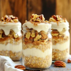 To make Cinnamon Roll Overnight Oats, you need a few key items. Here’s what you need: - 1 cup rolled oats - 1 cup almond milk (or any milk of choice) - 1 tablespoon maple syrup - 1 teaspoon vanilla extract - 1 teaspoon ground cinnamon - 1/4 teaspoon nutmeg - 2 tablespoons Greek yogurt - 2 tablespoons chopped pecans or walnuts These ingredients create a creamy and tasty base. The oats soak up the milk and flavors overnight. Each bite will remind you of a warm cinnamon roll. You can add some extras to make your oats even better. Some options are: - 1 tablespoon raisins - A drizzle of icing (made with powdered sugar and water) Raisins add a chewy texture. The icing gives a sweet finish. Feel free to mix and match based on what you like. These oats are not just tasty. They are also good for you. Here’s why: - Rolled oats provide fiber and keep you full. - Greek yogurt adds protein and creaminess. - Nuts give healthy fats and crunch. - Maple syrup is a natural sweetener. This breakfast is balanced and can fuel your day. You can enjoy it without feeling guilty. To make cinnamon roll overnight oats, start by gathering all your ingredients. You need rolled oats, almond milk, maple syrup, vanilla extract, ground cinnamon, nutmeg, Greek yogurt, nuts, and raisins. This simple mix will create a tasty breakfast treat. In a large bowl, combine these ingredients: - 1 cup rolled oats - 1 cup almond milk (or any milk of choice) - 1 tablespoon maple syrup - 1 teaspoon vanilla extract - 1 teaspoon ground cinnamon - 1/4 teaspoon nutmeg Stir these ingredients well until they are nicely mixed. Next, add 2 tablespoons of Greek yogurt to the mix. Fold it gently to keep the creaminess. Then, toss in 2 tablespoons of chopped pecans or walnuts. If you like, add 1 tablespoon of raisins for some sweetness. Mix everything evenly. Now, transfer the oat mixture into jars or containers. Seal them tightly and place them in the fridge overnight. This allows the oats to soak and soften. In the morning, stir the oats well. If they seem thick, add a splash of milk to adjust the texture. For a sweet finish, drizzle icing on top. To make icing, mix powdered sugar with a little water until it’s pourable. Enjoy your delicious cinnamon roll overnight oats! To get a creamy texture, use Greek yogurt. It adds richness that you’ll love. Mix it gently into the oats after combining all other ingredients. This way, it blends well without clumping. If you want extra creaminess, add more yogurt. You can also adjust with a splash of milk in the morning. Stir well before serving for a smooth finish. For the best flavor, let the oats soak overnight. This allows the oats to drink in all the yummy flavors. Use fresh spices like ground cinnamon and nutmeg for a stronger taste. If you like a sweeter touch, add more maple syrup. Chopped nuts and raisins also bring a nice texture and flavor. They should be mixed in evenly. This ensures every bite is a treat. How you serve your oats can make them even more appealing. Use clear jars or bowls to show off the layers. This adds a fun visual element. Top with extra nuts or a sprinkle of cinnamon for a finishing touch. Drizzle some icing right before serving for a sweet look. You can also place a few raisins on top for color. Presentation makes breakfast feel special! {{image_2}} If you want a nut-free version, it's simple. Just replace the nuts with seeds. Chia seeds or sunflower seeds work great. They add crunch and nutrition without any nuts. You can also skip the nuts entirely. The oats will still taste delicious. To make this recipe vegan, swap Greek yogurt for a plant-based yogurt. Almond milk can be replaced with any non-dairy milk. Use maple syrup as your sweetener, which is already vegan. This way, everyone can enjoy these tasty oats. You can mix things up with fun flavors. Try adding pumpkin spice for a fall twist. Just add a teaspoon of pumpkin spice to the mix. For a chocolatey treat, stir in cocoa powder or chocolate chips. This gives the oats a rich taste that pairs well with the cinnamon. Let your creativity shine! To keep your cinnamon roll overnight oats fresh, store them in airtight containers. Use glass jars or plastic containers with lids. This helps to keep the oats moist and flavorful. Make sure the lids fit tightly. If you plan to eat them later, divide the oats into individual servings. This way, you can grab one on busy mornings. Cinnamon roll overnight oats can last in the fridge for up to five days. To maintain their taste and texture, avoid adding the icing until you are ready to eat. The oats may thicken over time. If they do, just stir in a splash of milk to loosen them up. Always check for any off smells or changes in texture before eating. If you prefer warm oats, you can reheat them. Pour the oats into a microwave-safe bowl. Heat for about 30 seconds to one minute. Stir halfway through to ensure even heating. If they are too thick, add a little milk before heating. Enjoy your warm oats like a cozy breakfast treat! Yes, you can use quick oats. They will soak up the milk faster. This change gives you a softer texture. However, rolled oats offer a chewier bite. I suggest using rolled oats for the best taste and texture. Overnight oats last for about 3 to 5 days in the fridge. Make sure to keep them in a sealed container. This keeps them fresh and tasty. I often make a few jars at a time for a quick breakfast. Absolutely! You can double or triple the recipe. Just make sure to adjust the container size. Use larger jars or bowls to hold the oats. This way, you can enjoy them all week long. This guide covered key ingredients for delicious overnight oats, from essential items to tasty add-ins. I shared step-by-step instructions for perfect preparation and mixing. You learned tips for achieving a creamy texture and creative presentation ideas. We explored variations for nut-free and vegan diets, plus exciting flavor combos. Lastly, I provided storage advice and answered common questions to help you enjoy your oats longer. Overnight oats are easy, tasty, and healthy. You have all the tools to make them your own. Enjoy this nutritious breakfast!