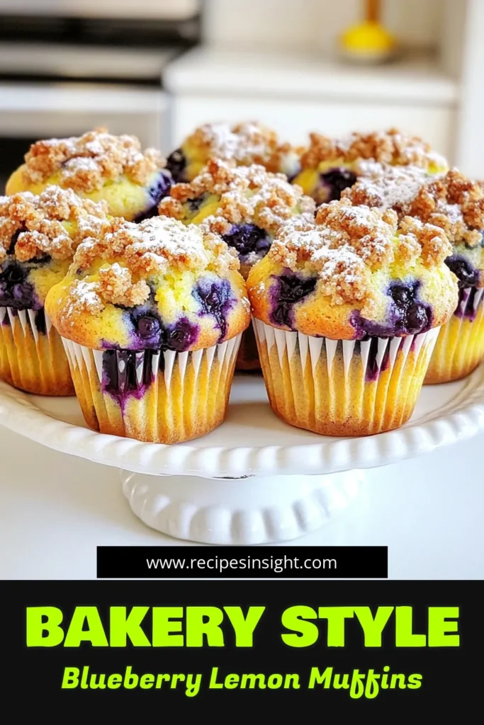 Indulge in the sweetness of Bakery-Style Blueberry Lemon Streusel Muffins! Learn how to make these delightful treats that combine fresh blueberries with a zesty lemon kick and a crumbly streusel topping. Perfect for breakfast or a snack, these muffins are easy to make and sure to impress! Click to explore the full recipe and bake your way to deliciousness today! #BlueberryMuffins #LemonDesserts #BakingRecipes #MuffinLove
