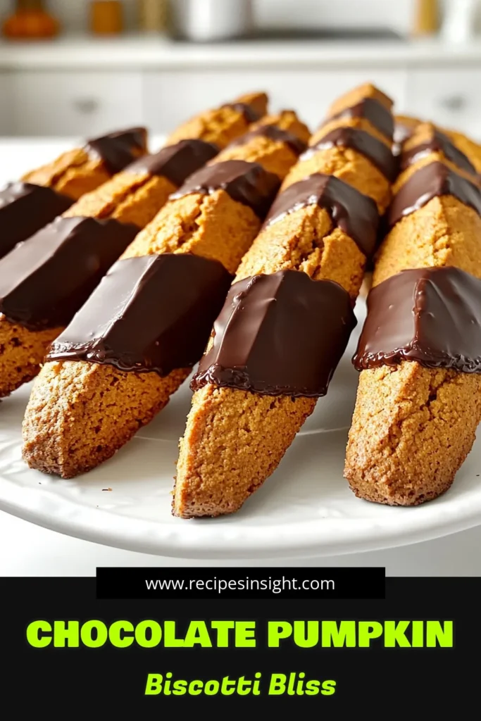 Indulge in the cozy flavors of fall with these delicious Chocolate Dipped Pumpkin Spice Biscotti! Perfect for pairing with your favorite coffee or tea, these biscotti are packed with warm spices and rich chocolate. Follow our easy recipe to bake a batch that will impress your friends and family. Click through for the full recipe and enjoy a sweet treat this season! #Biscotti #FallBaking #ChocolateLovers #PumpkinSpice