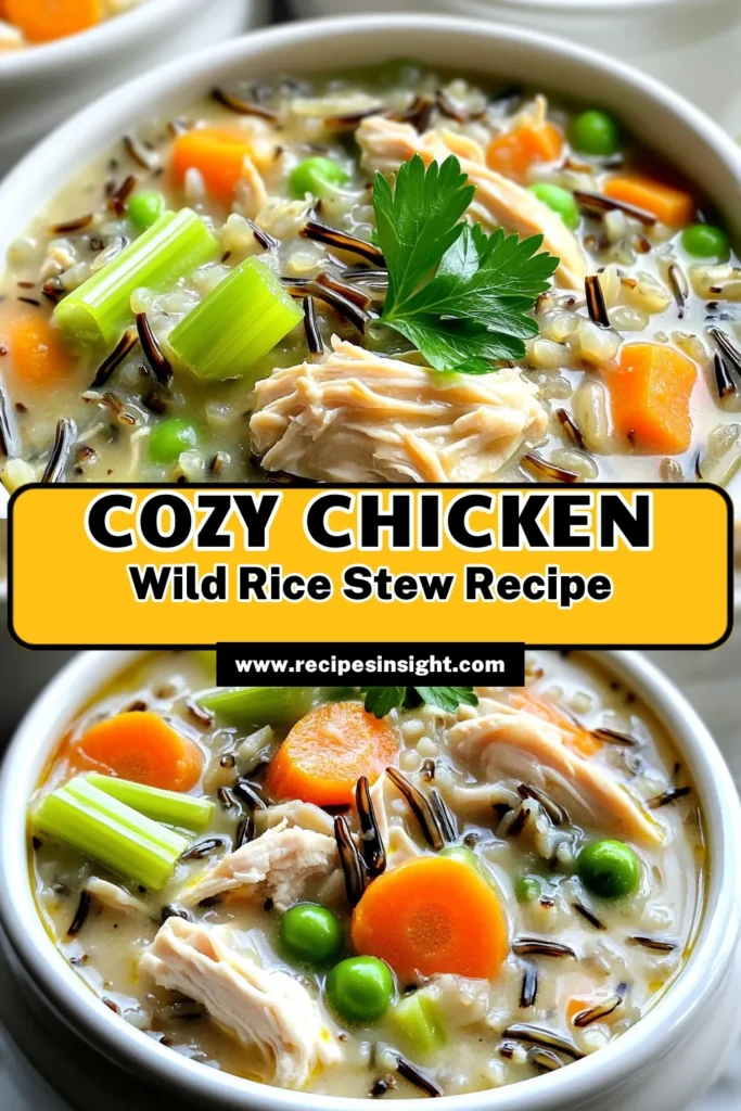 Warm up with this Cozy Slow Cooker Chicken Wild Rice Stew that's perfect for chilly nights! Packed with tender chicken, wholesome wild rice, and vibrant veggies, this stew is both delicious and easy to make. Just set it and forget it while it cooks to perfection! Click to discover the full recipe and transform your meal times. #SlowCookerRecipes #ComfortFood #ChickenStew #WildRiceStew